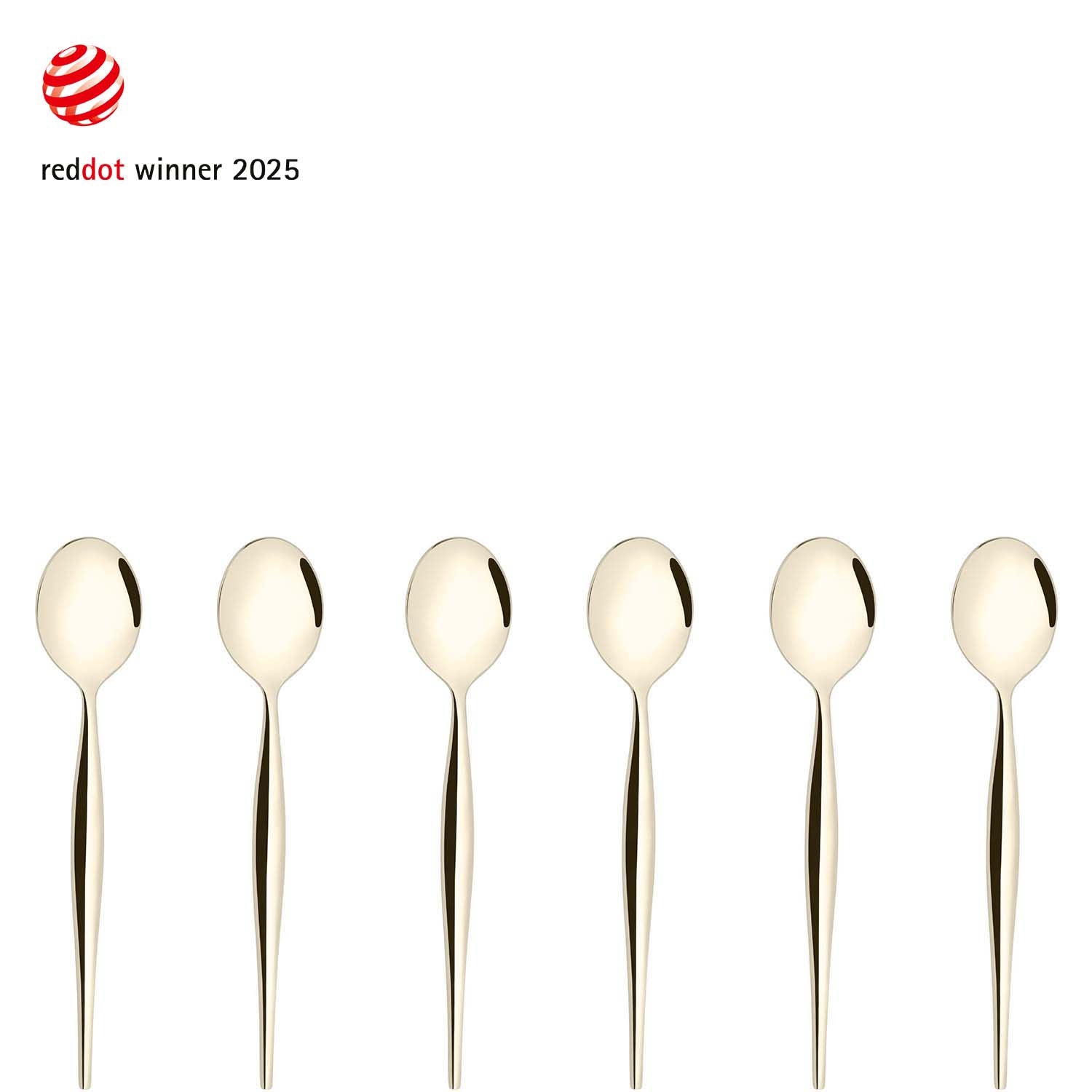 Natura Champagne 6 Piece Coffee Spoon Set-Casa Bugatti USA