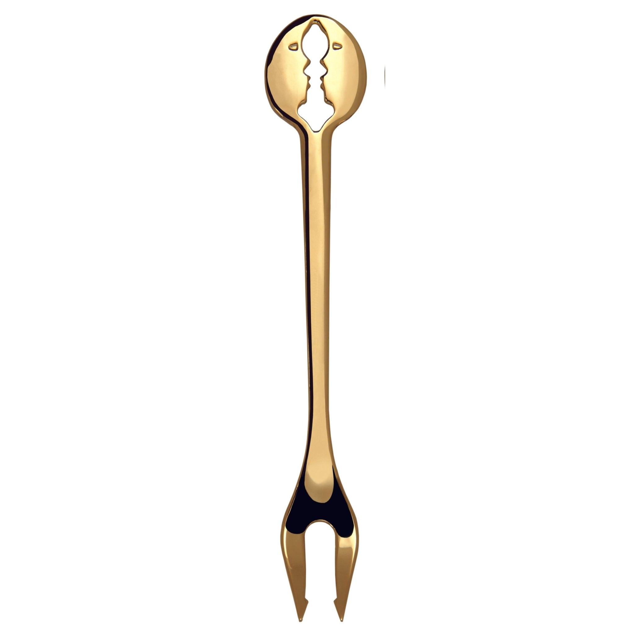 Kiss Gold Plated Cocktail Forks Set-Casa Bugatti USA