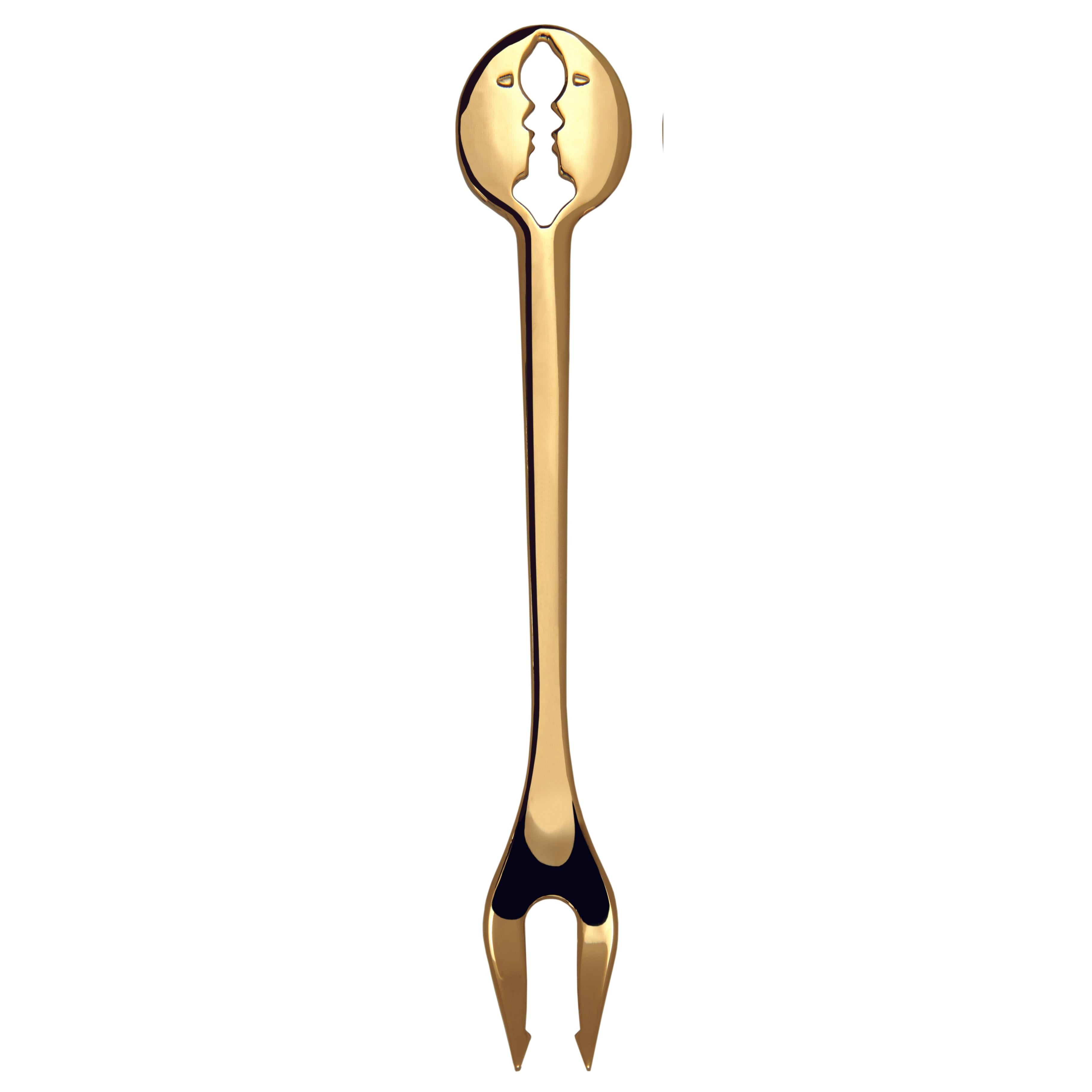 Kiss Gold Plated Cocktail Forks Set-Casa Bugatti USA