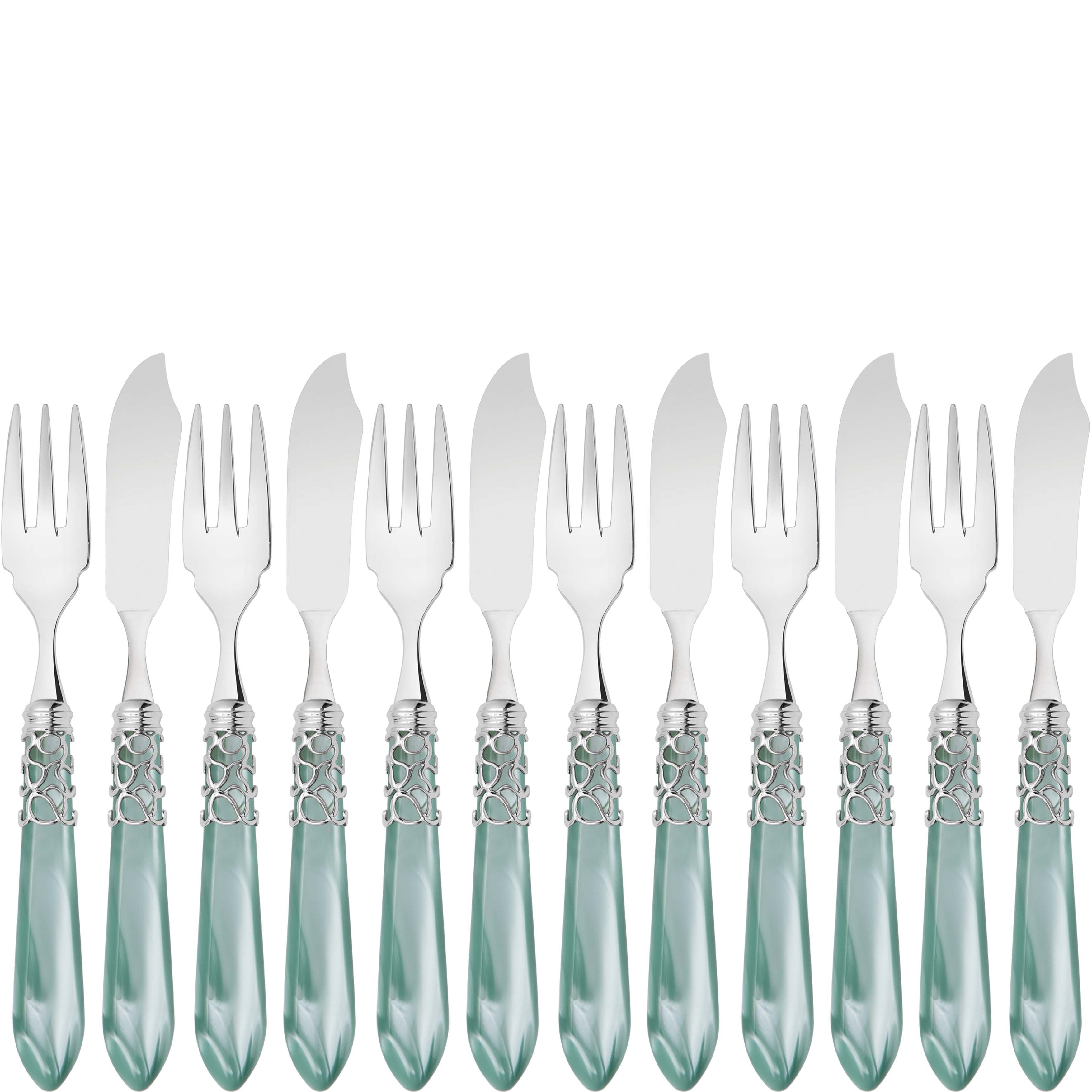 Melodia Brilliant 12 Piece Fish Set - aqua