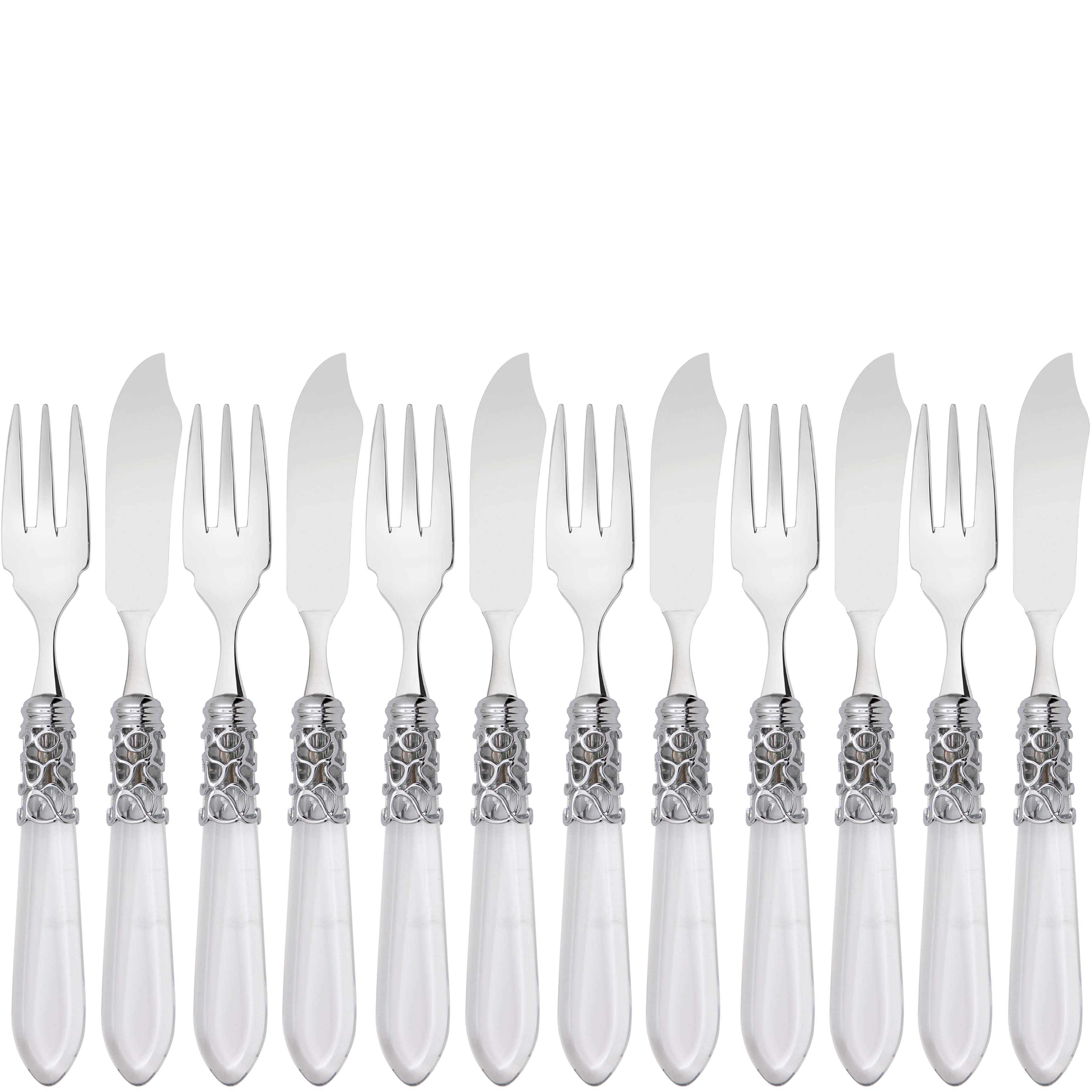 Melodia Brilliant 12 Piece Fish Set - clear