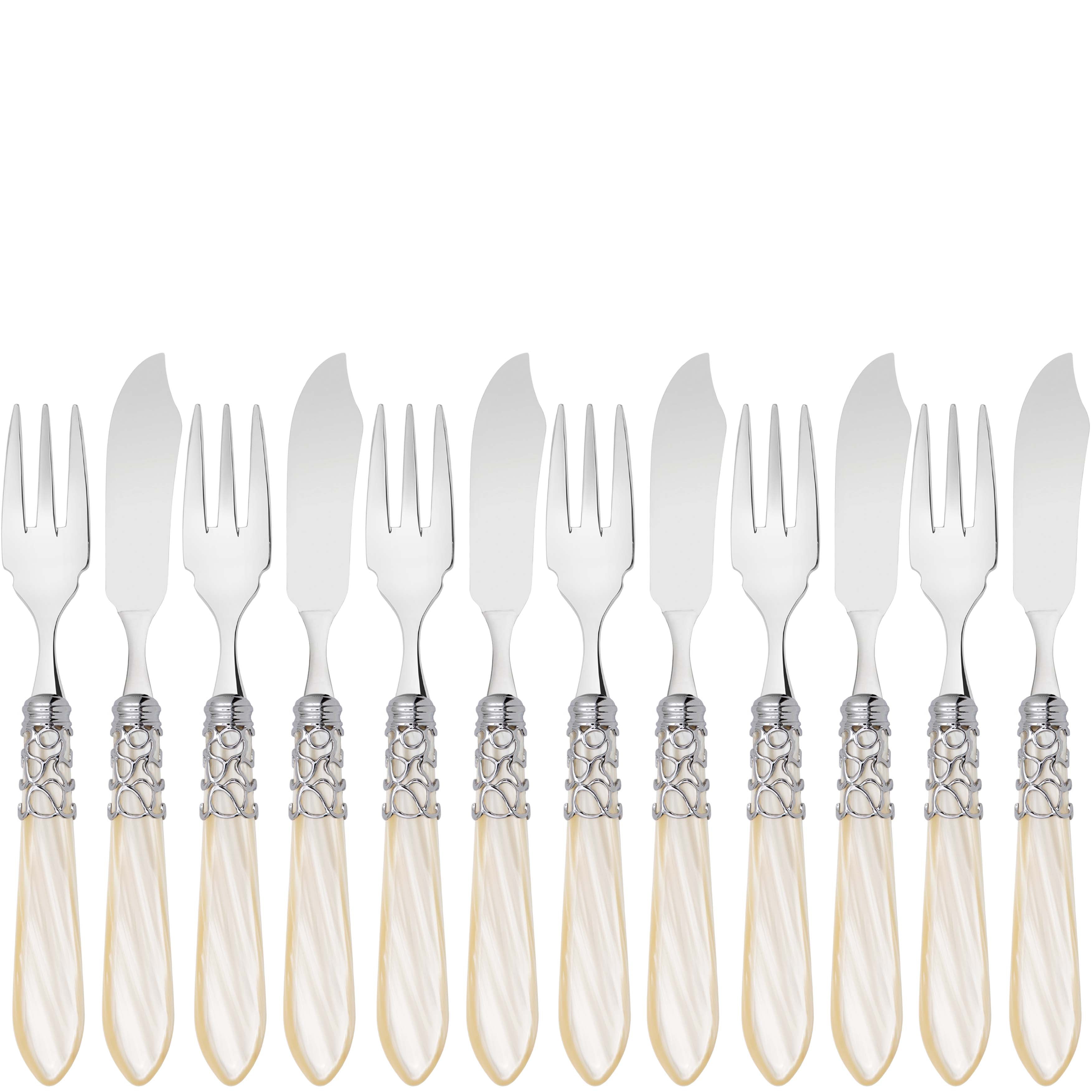 Melodia Brilliant 12 Piece Fish Set - Ivory
