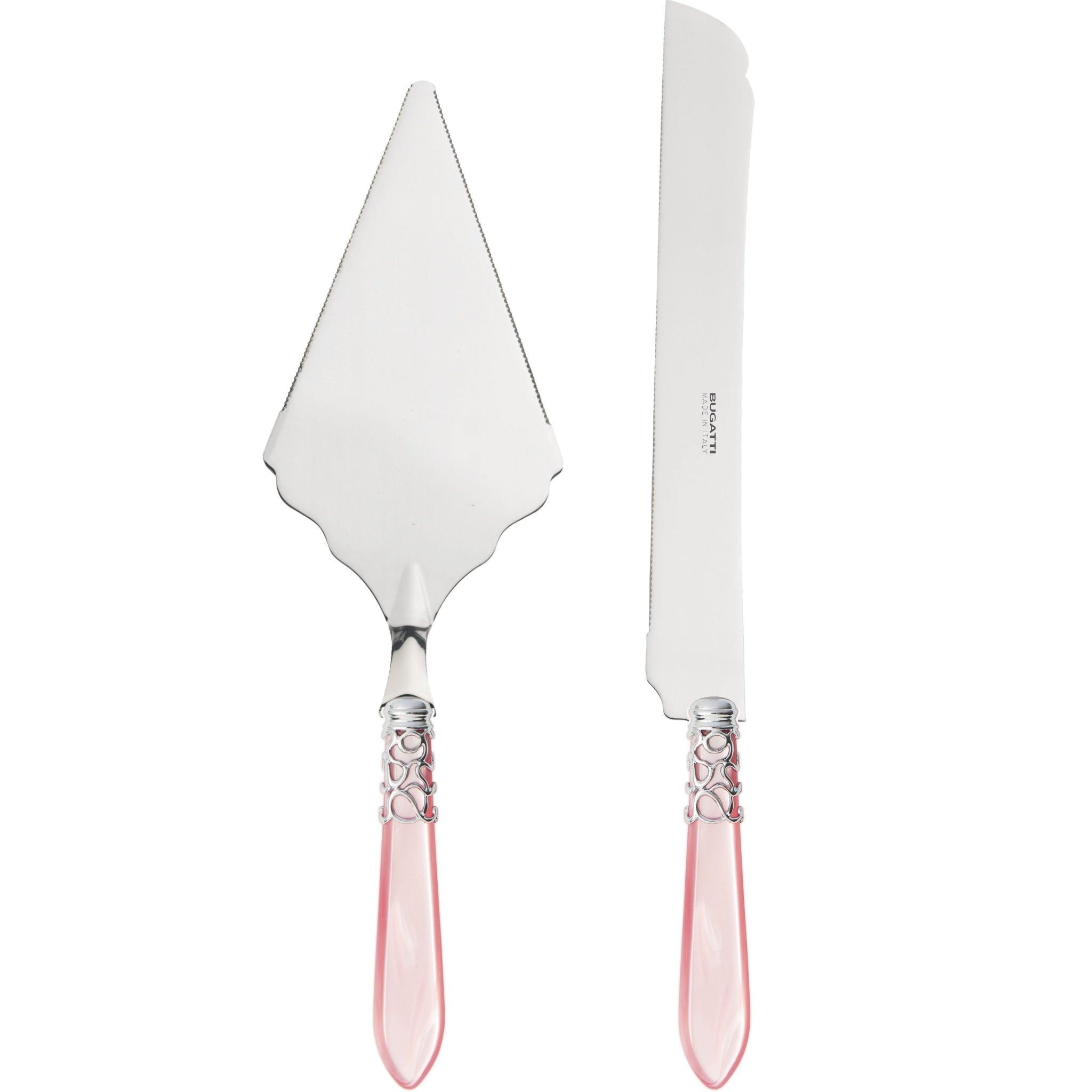 Melodia Brilliant 2 Piece Large Cake Serving Set serrated - Pink