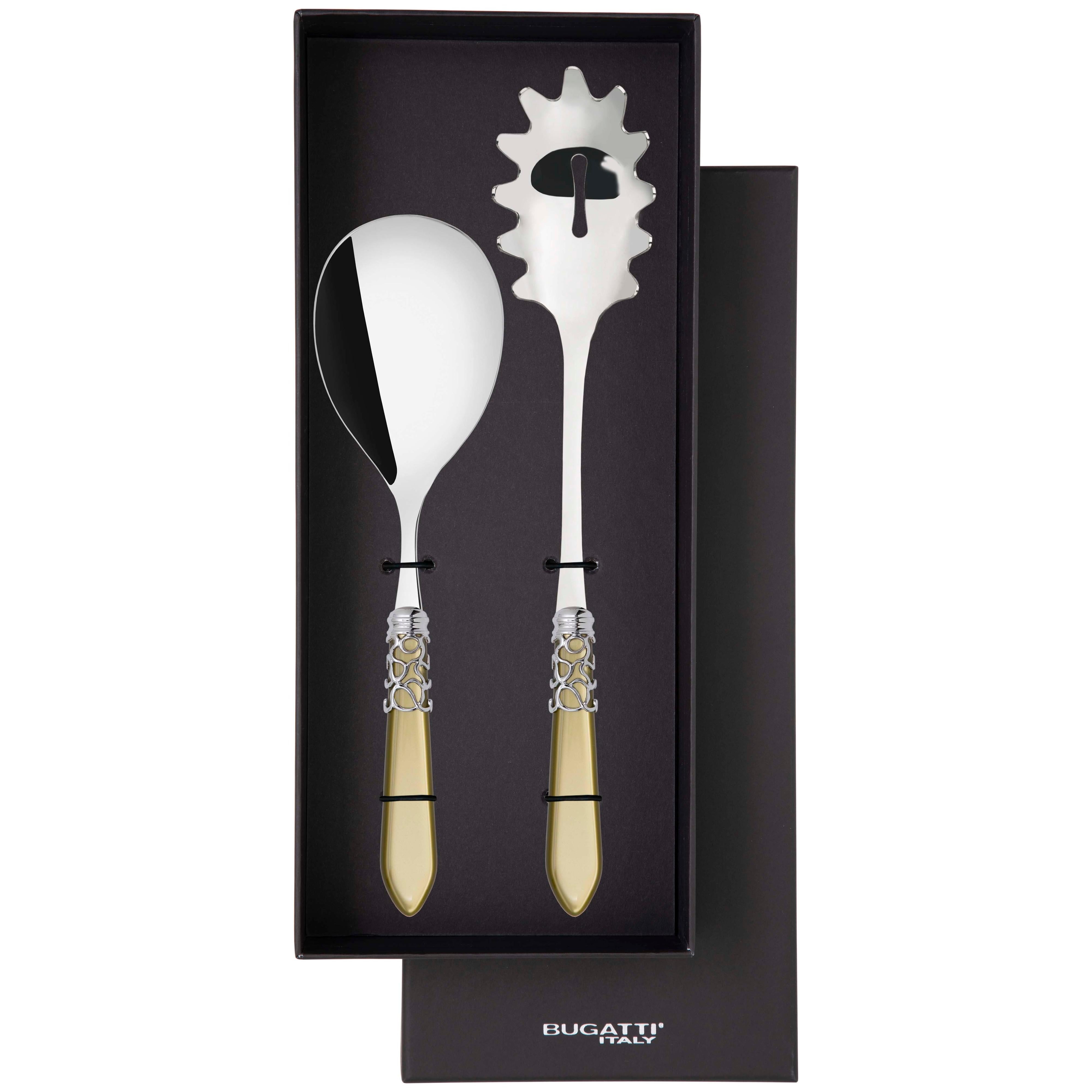 Melodia Brilliant 2 Piece Pasta Set in gift box - chartreuse green