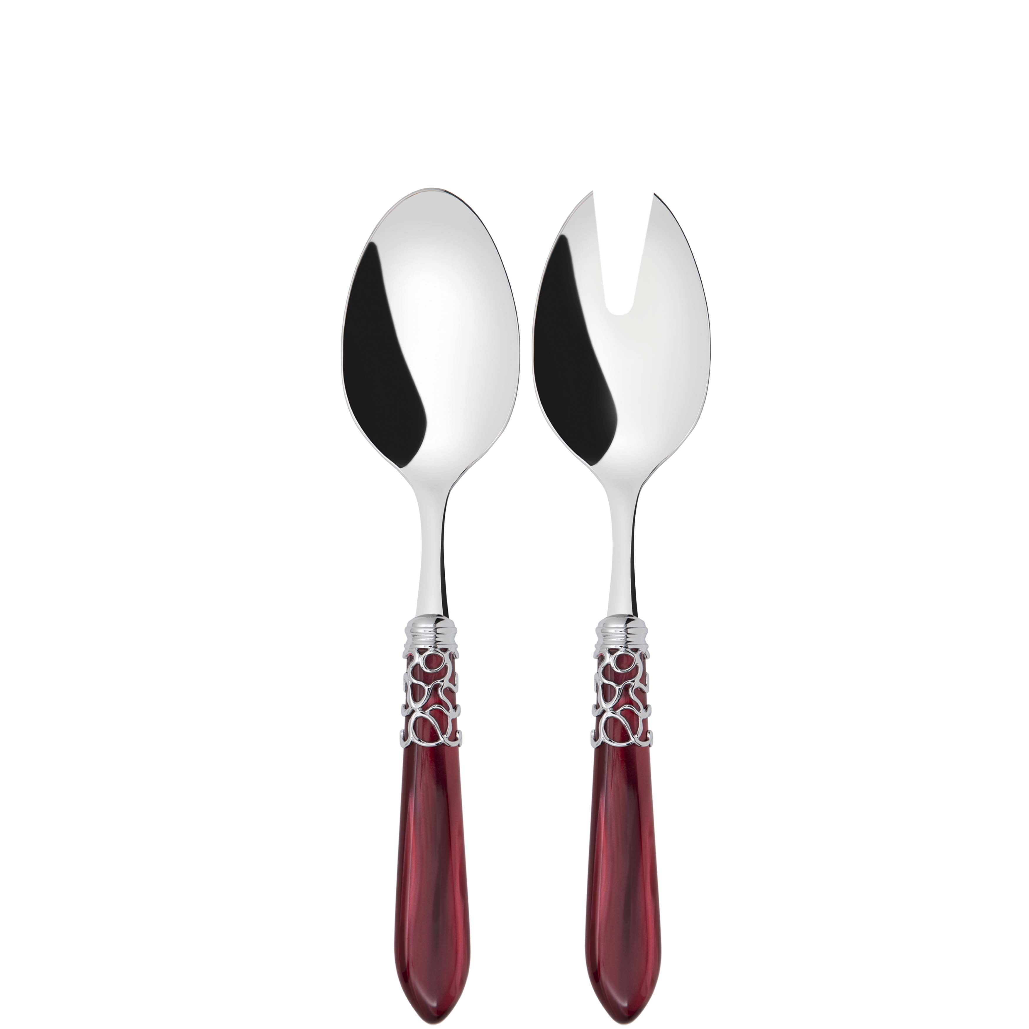 Melodia Brilliant 2 Piece Salad Servers - Burgundy