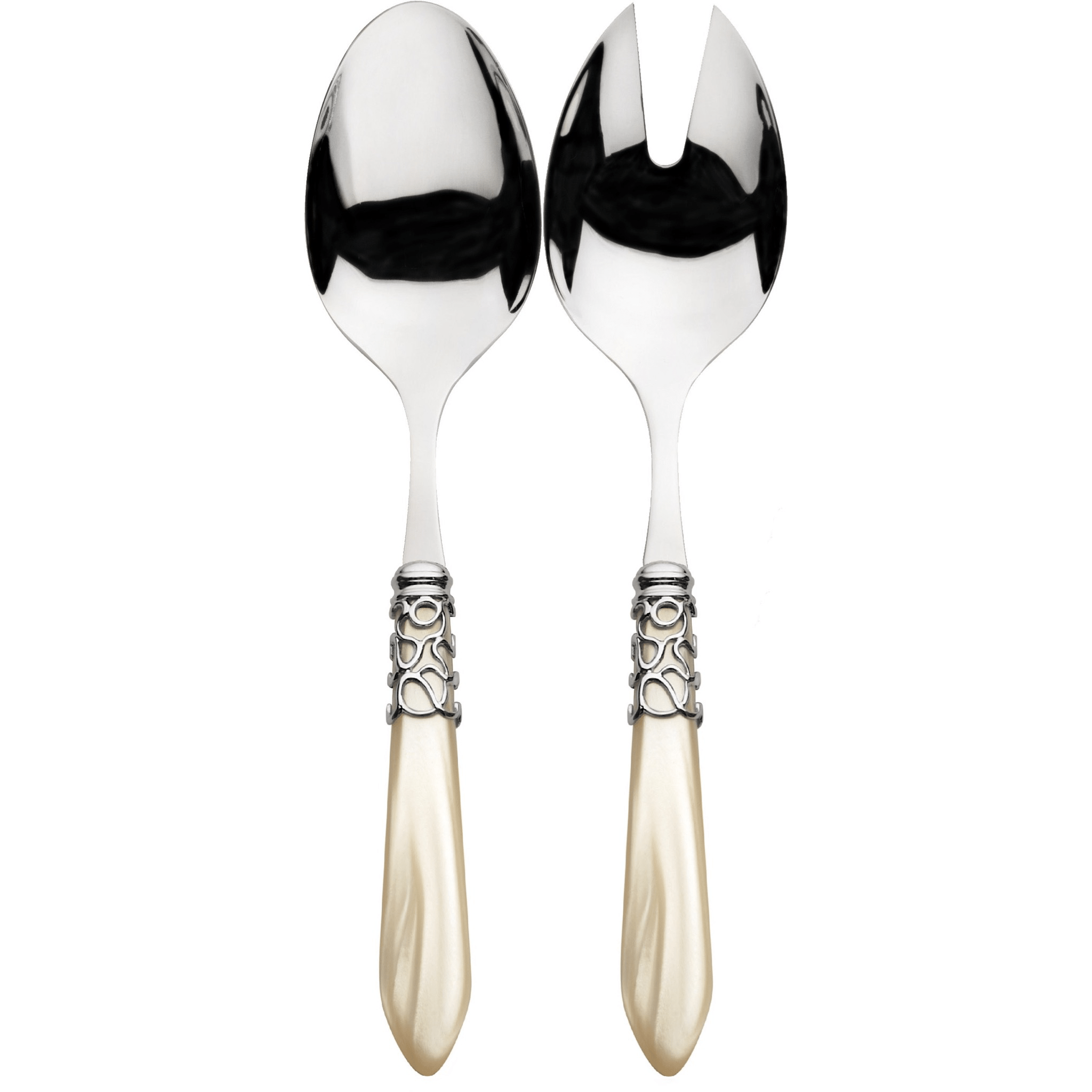 Melodia 2 Piece Salad Serving Set ivory-Casa Bugatti USA