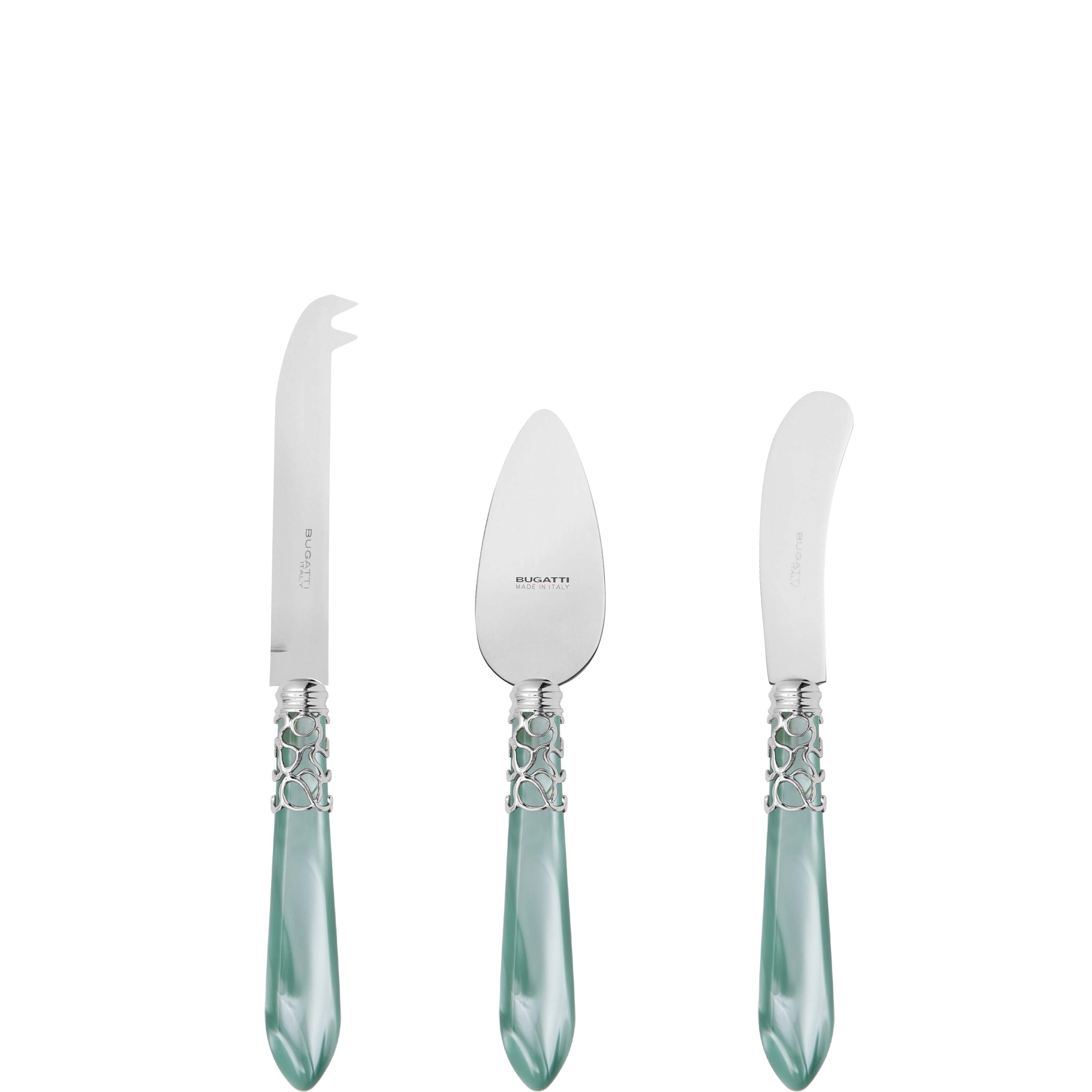 Melodia Brilliant 3 Piece Cheese Knife Set - aqua