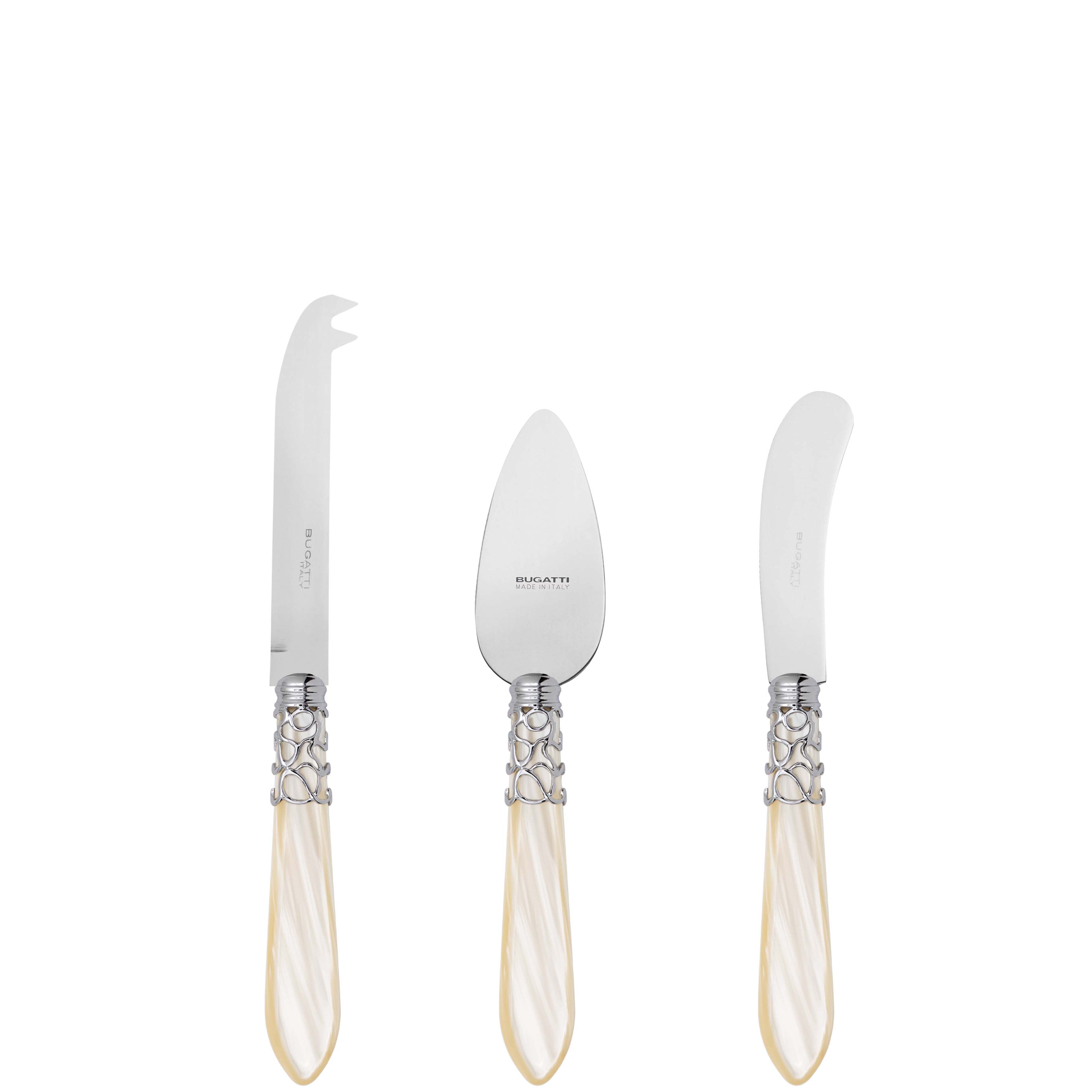 Melodia Brilliant 3 Piece Cheese Knife Set - Ivory