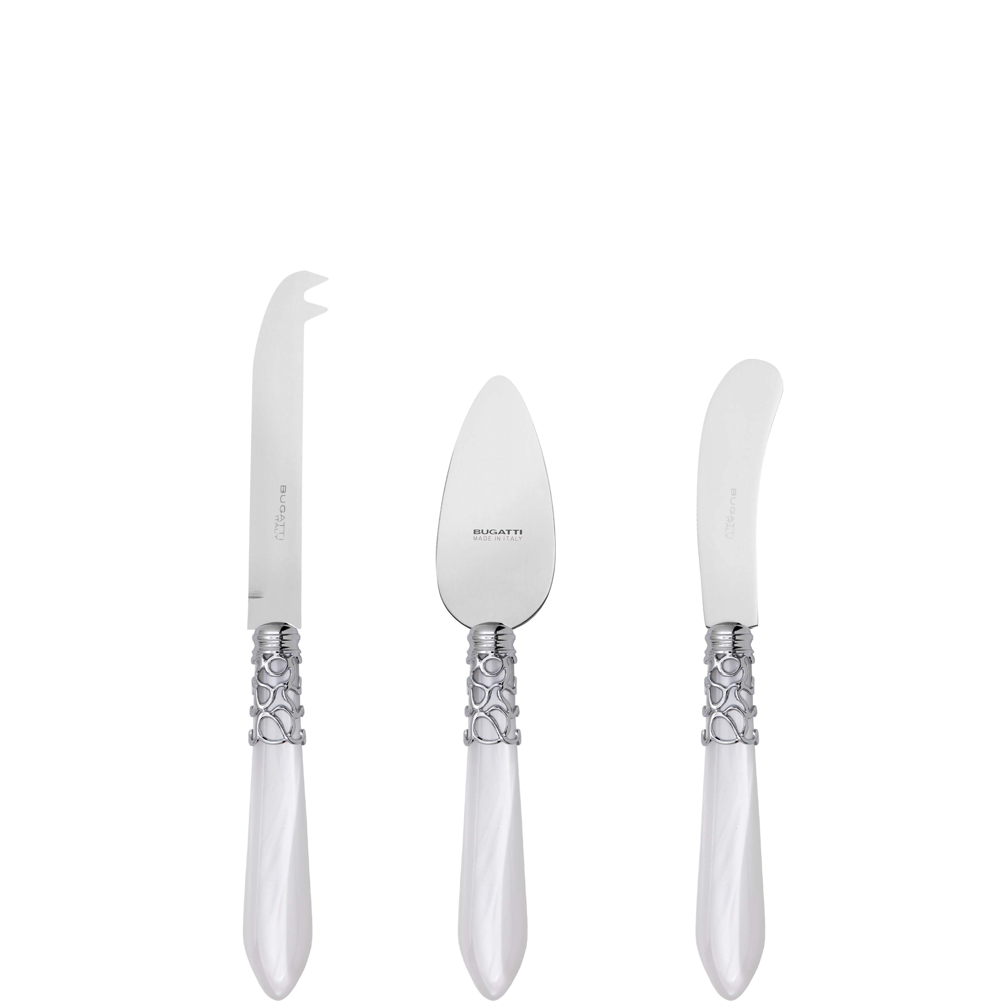 Melodia Brilliant 3 Piece Cheese Knife Set - white