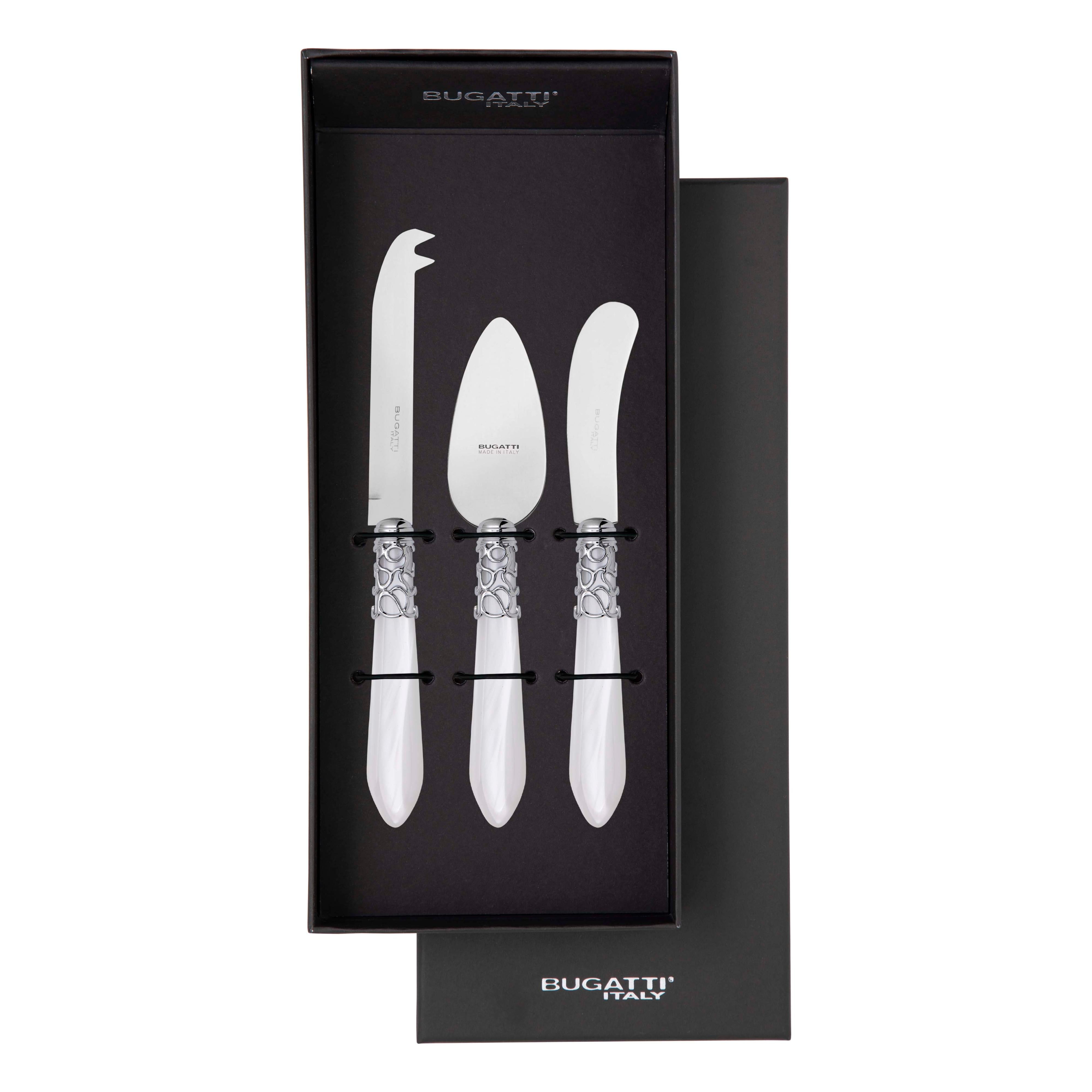 Melodia Brilliant 3 Piece Cheese Knife Set - white