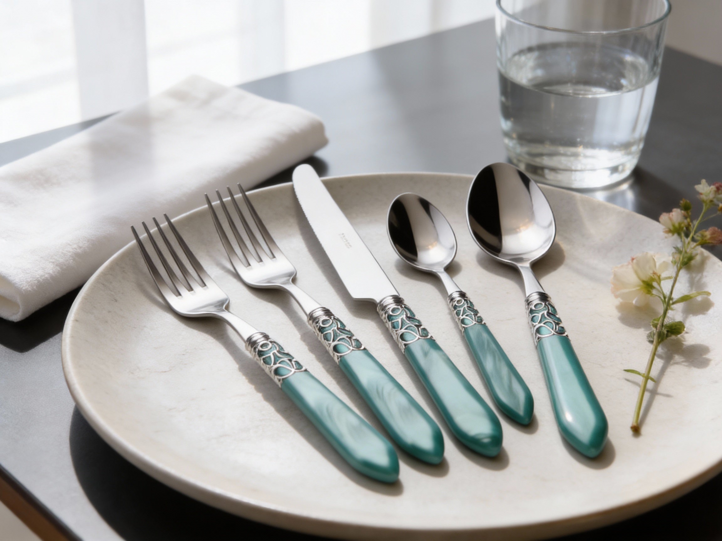 Melodia Brilliant 5 piece place setting - AQUA