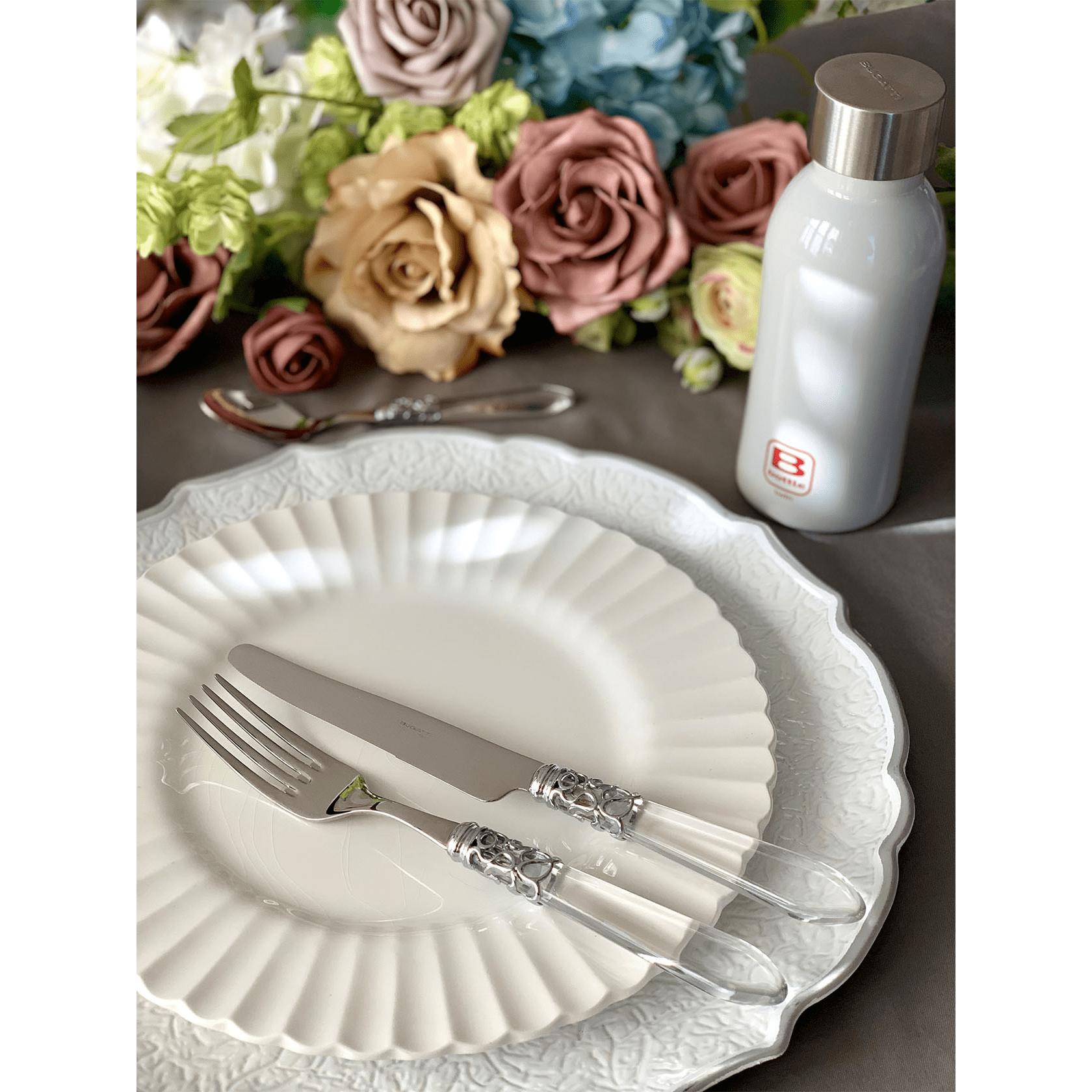Melodia Brilliant  5 Piece Place Setting - Clear-Casa Bugatti USA