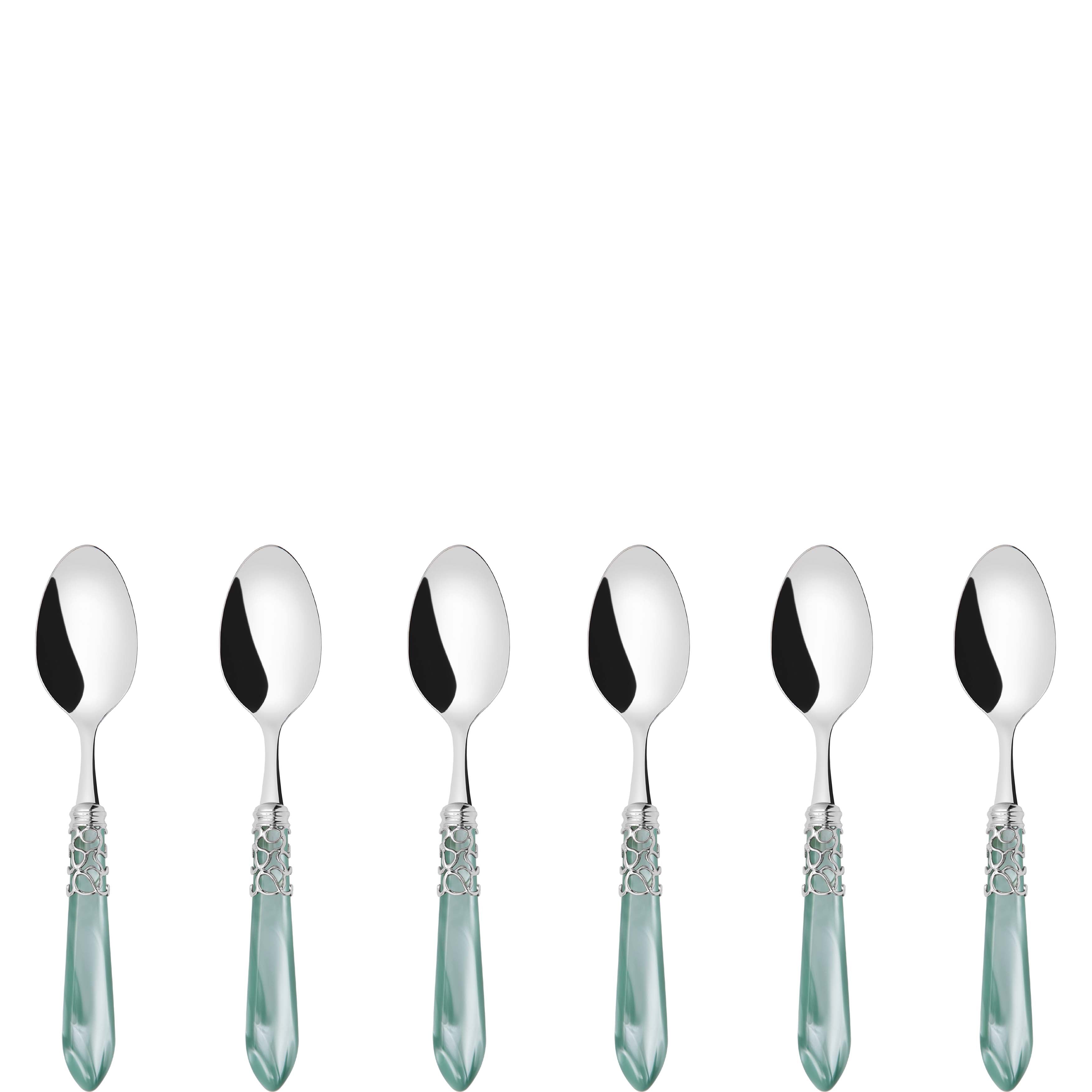 Melodia Brilliant 6 Piece Coffee Spoon Set in gift box - aqua