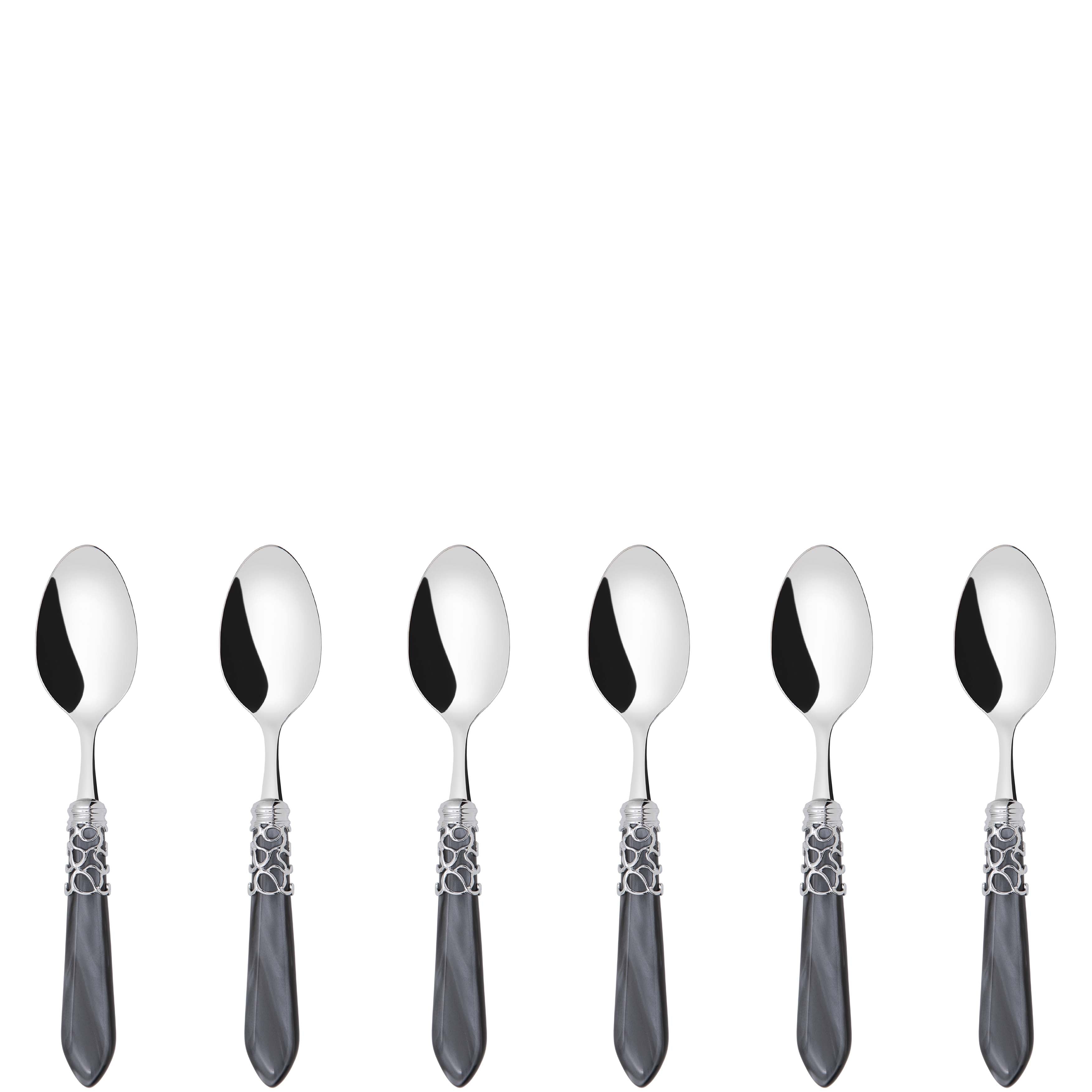 Melodia Brilliant 6 Piece Coffee Spoon Set in gift box - charcoal