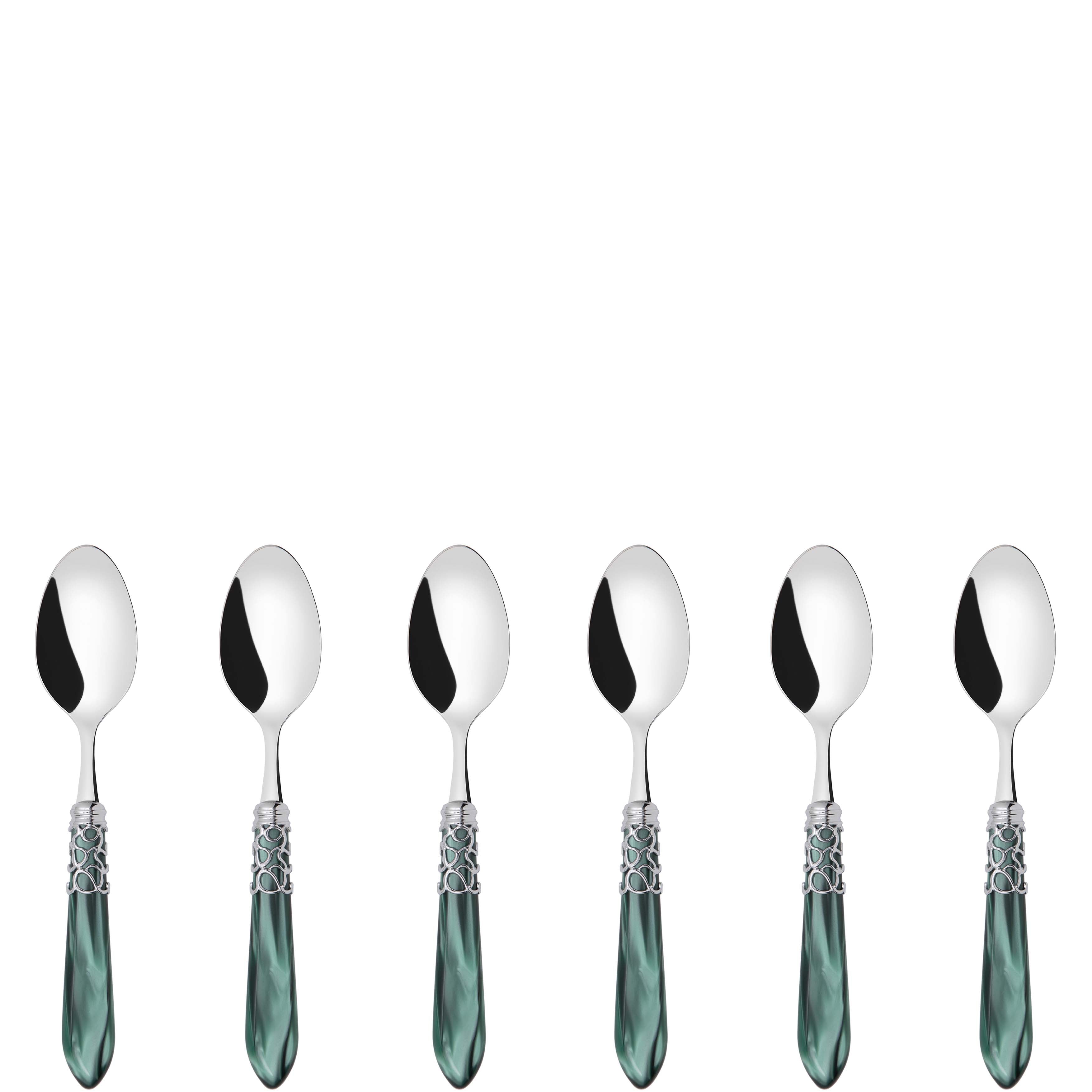 Melodia Brilliant 6 Piece Coffee Spoon Set in gift box - green