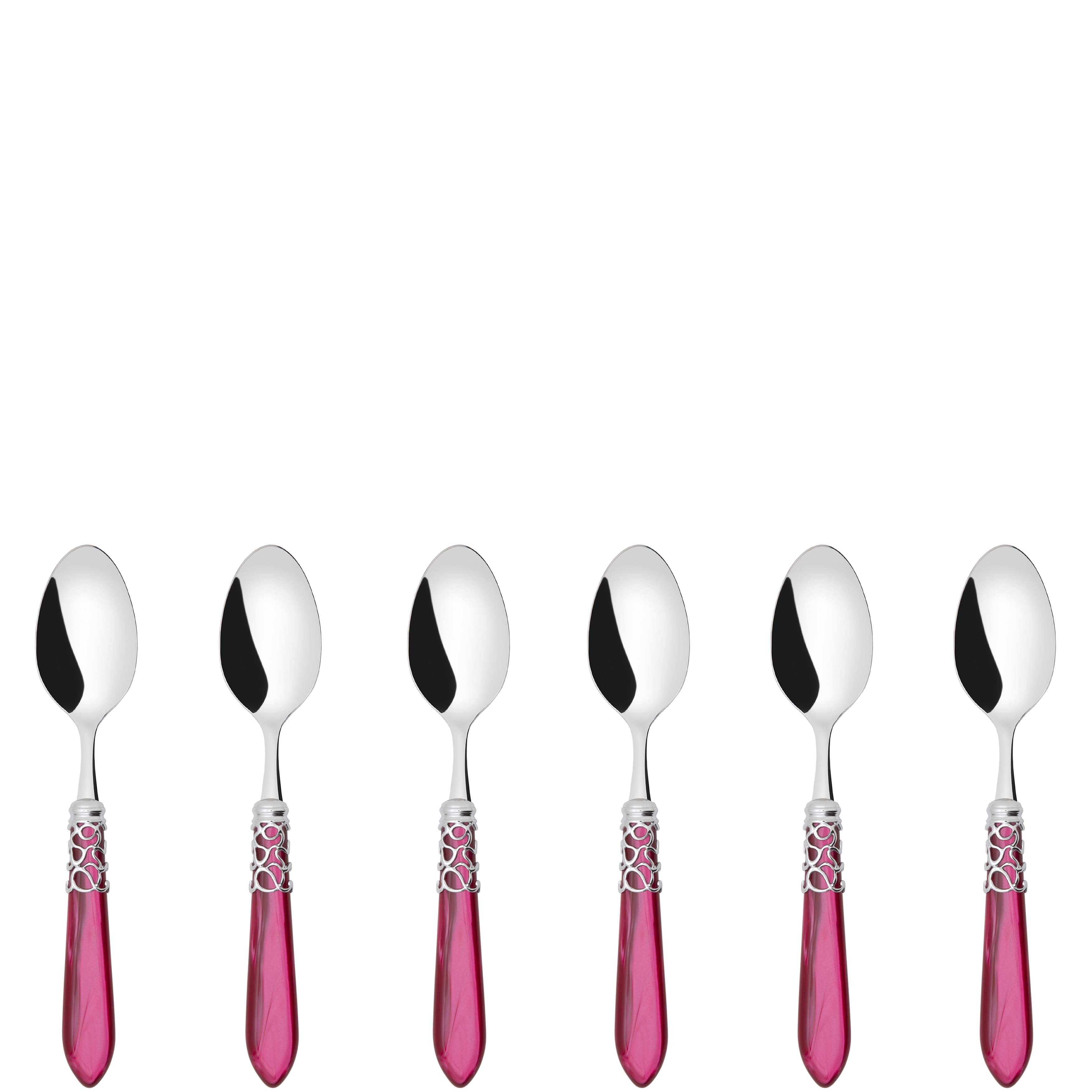 Melodia Brilliant 6 Piece Coffee Spoon Set in gift box - raspberry