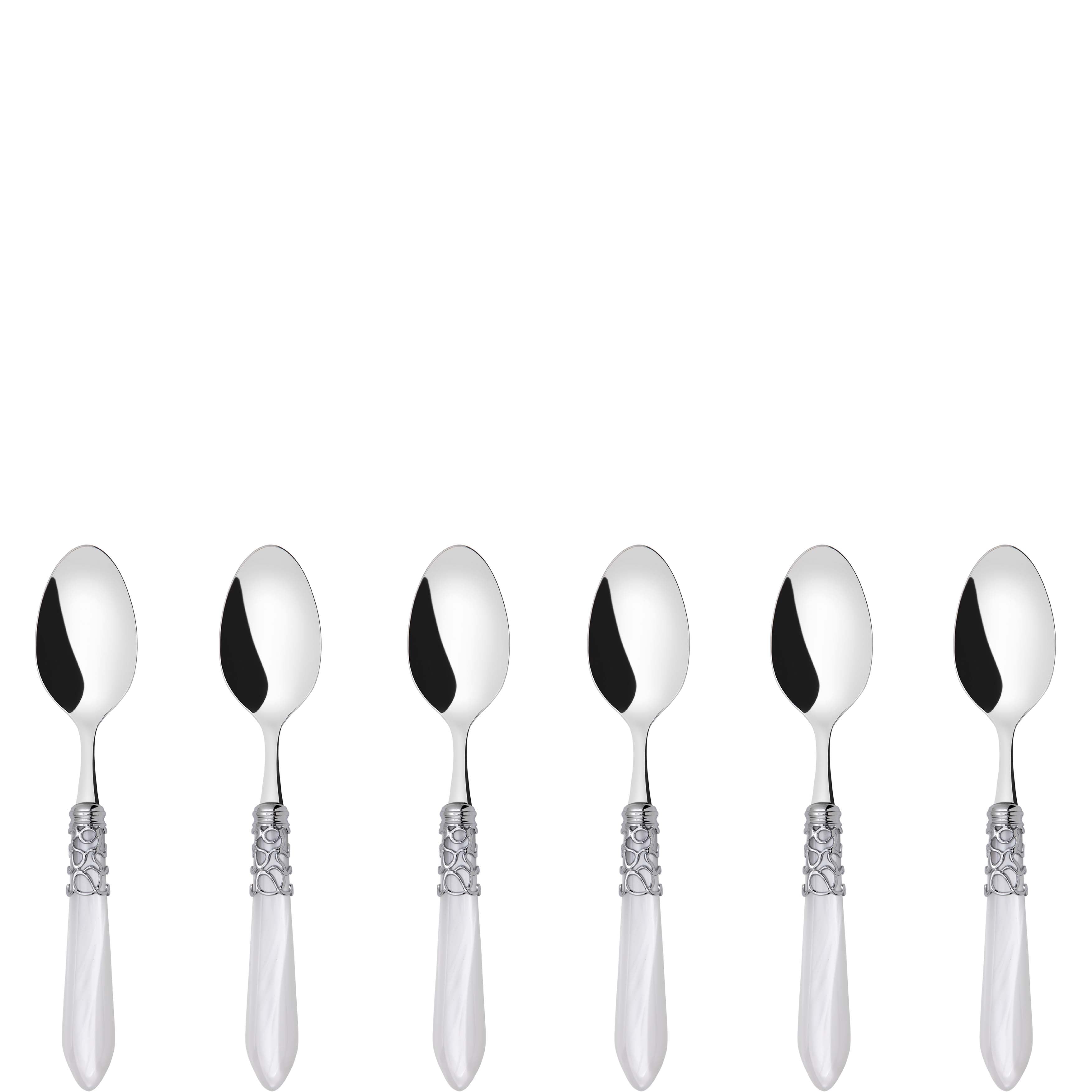 Melodia Brilliant 6 Piece Coffee Spoon Set - white