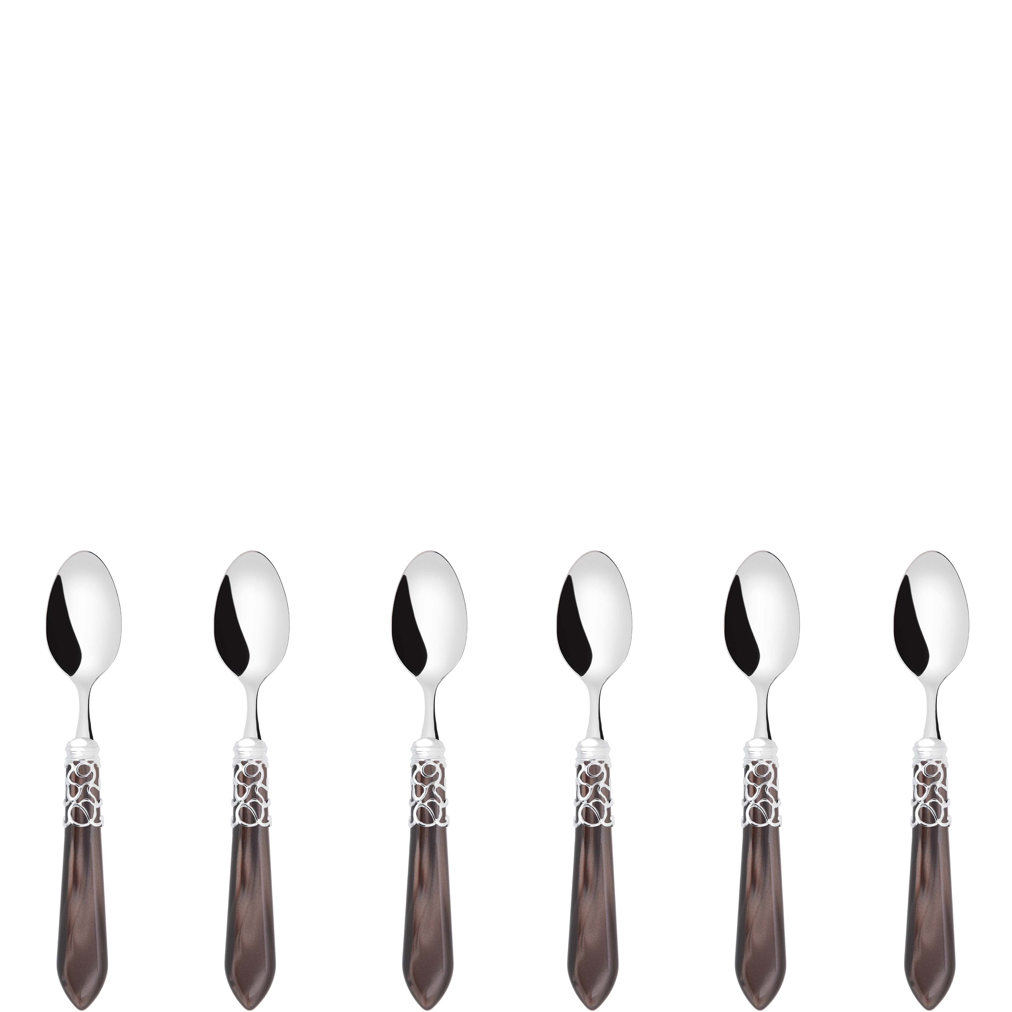 Melodia Brilliant 6 Piece Moka Spoon Set in gift box chocolate