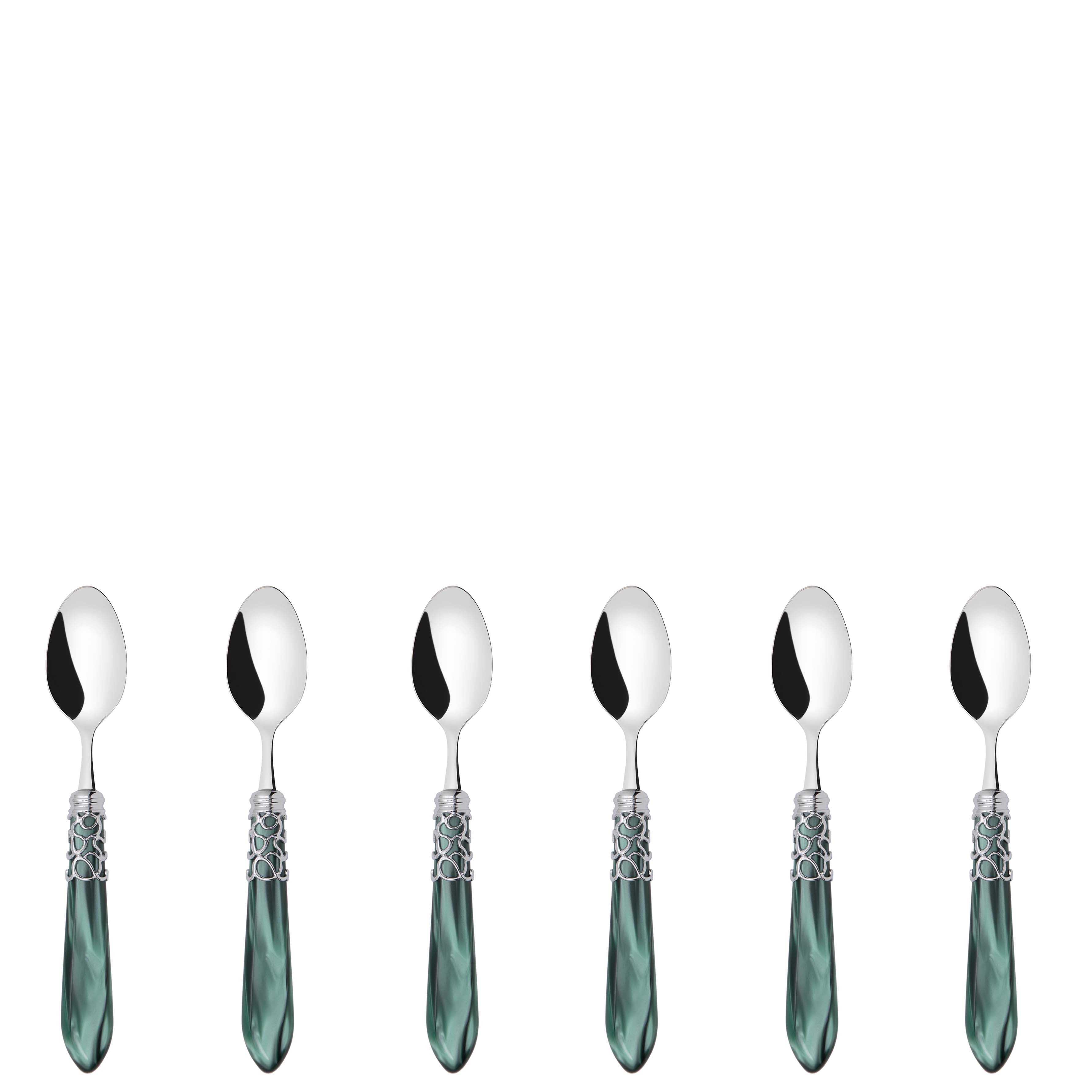 Melodia Brilliant 6 Piece Moka Spoon Set in gift box green