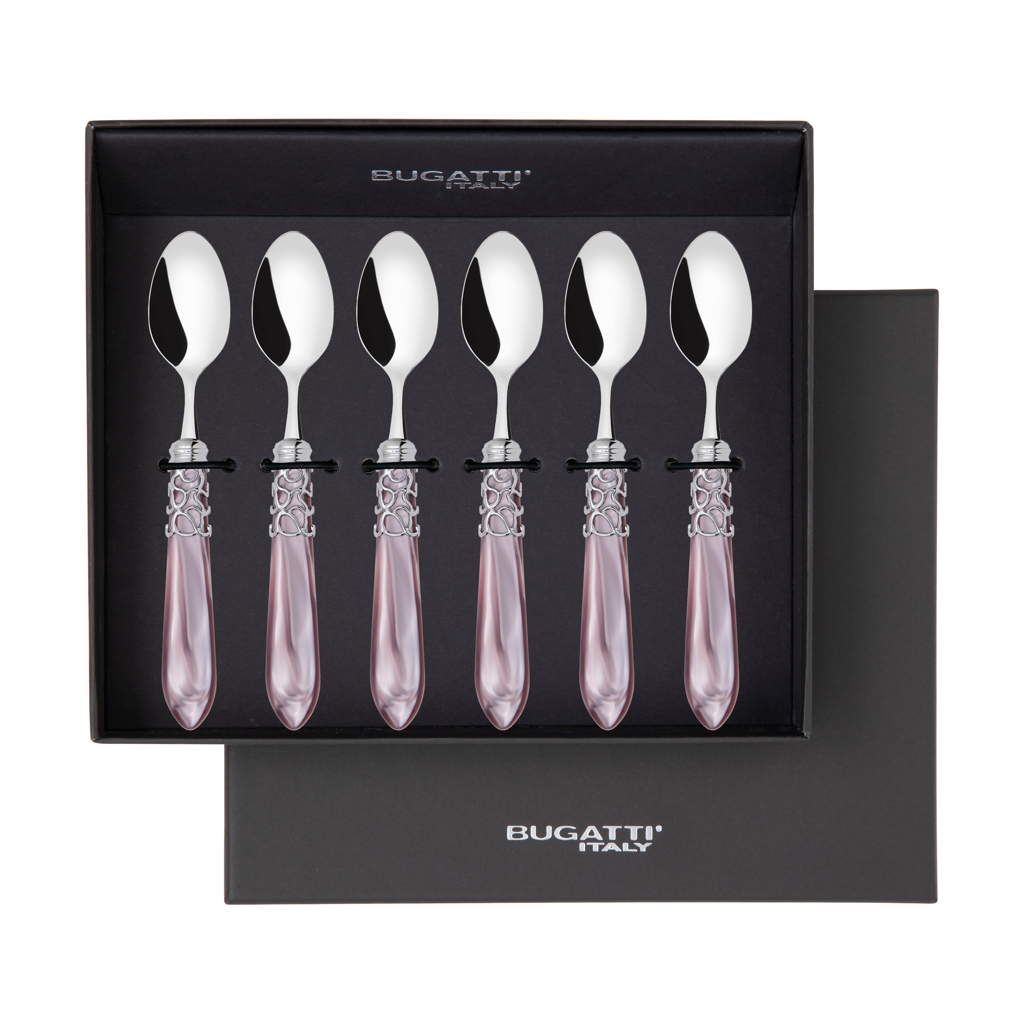 Melodia Brilliant 6 Piece Moka Spoon Set in gift box lilac