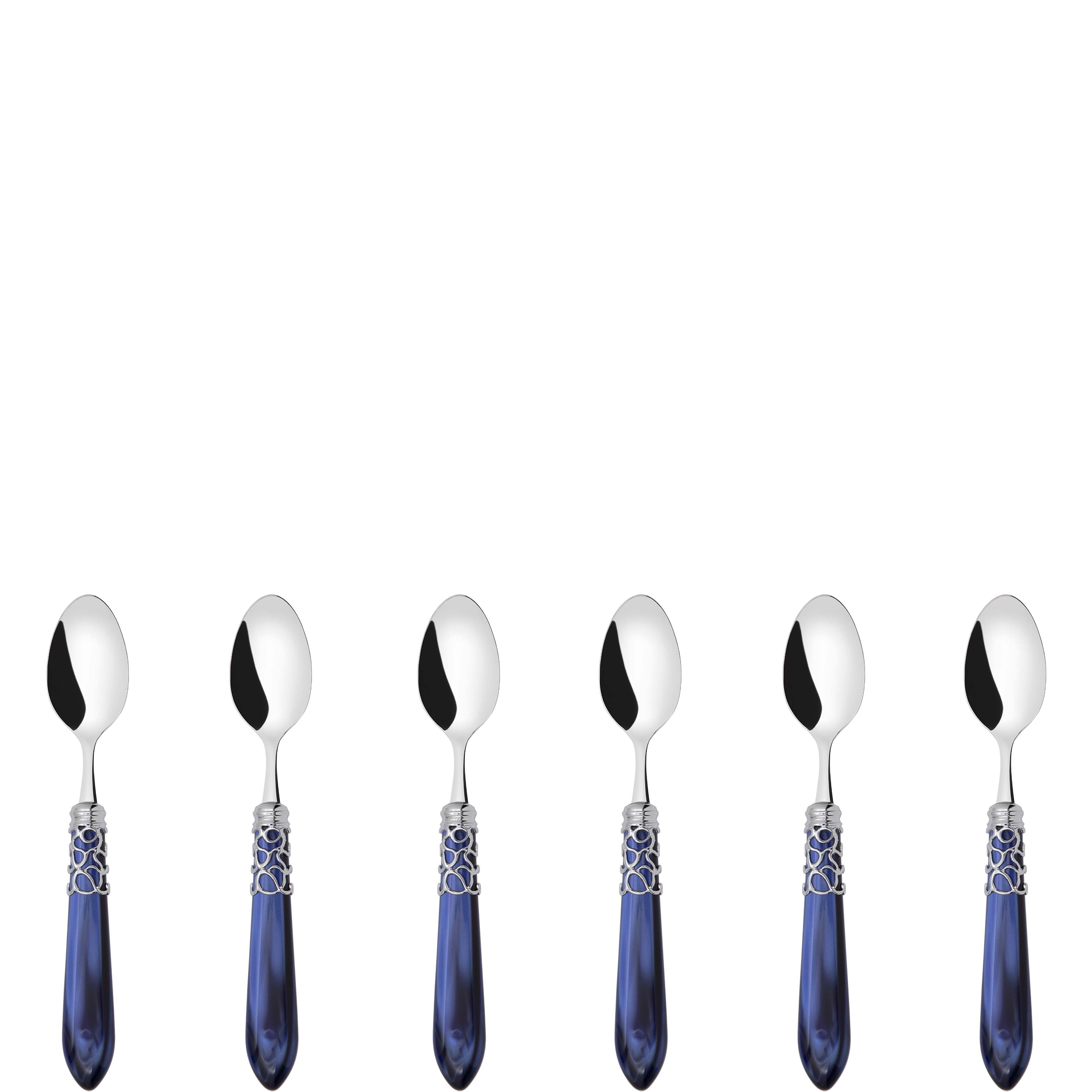 Melodia Brilliant 6 Piece Moka Spoon Set in gift box royal blue