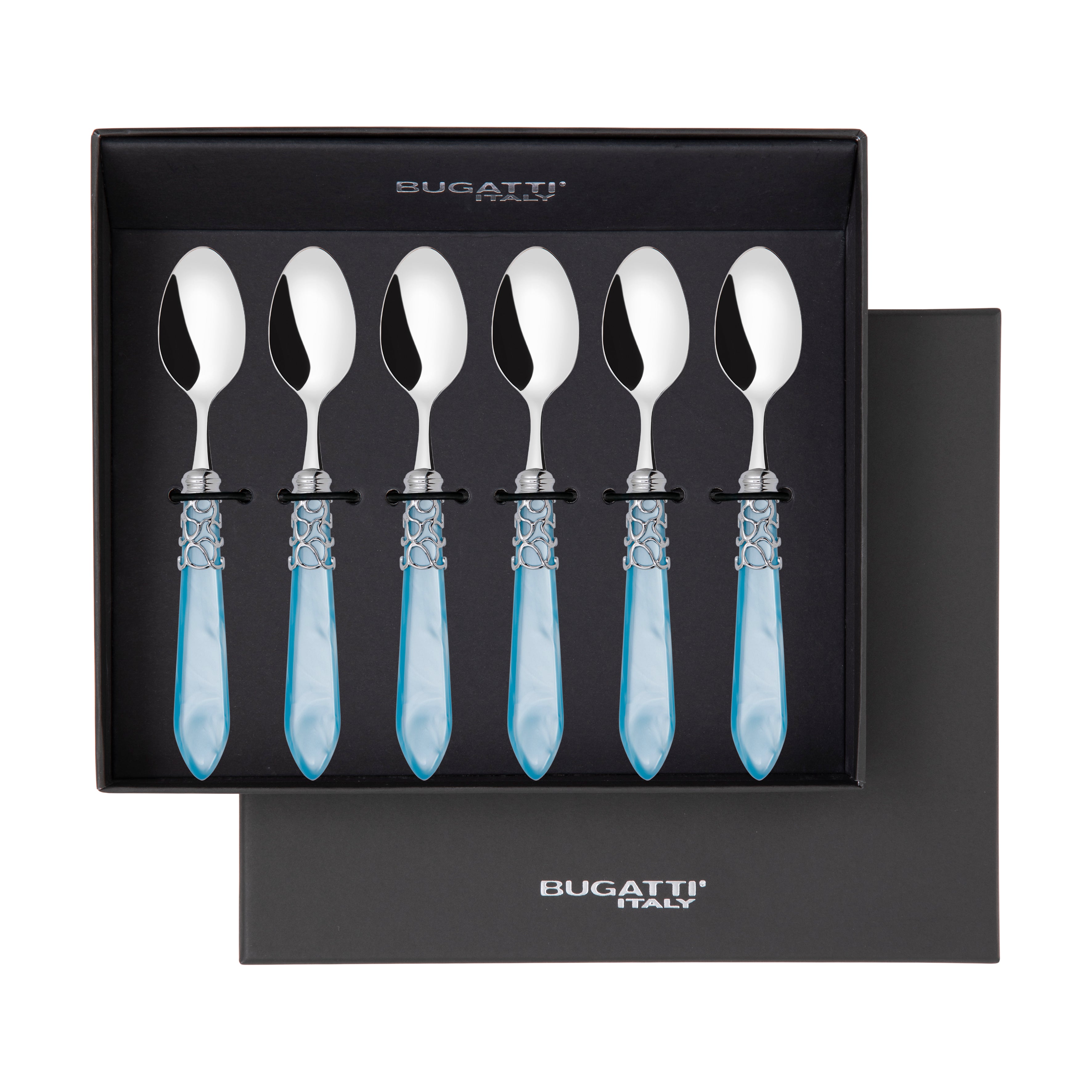 Melodia Brilliant 6 Piece Moka Spoon Set in gift box sky blue