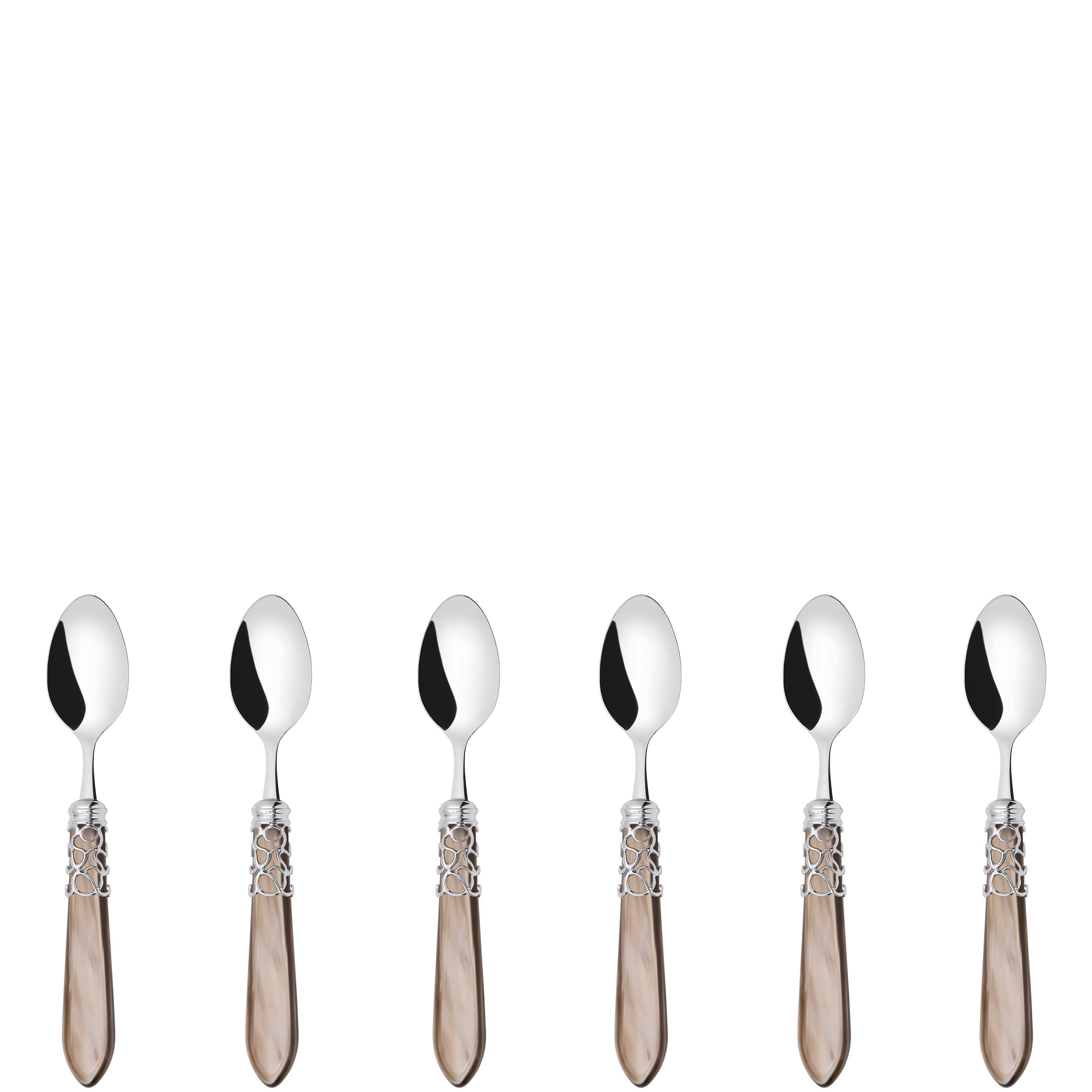 Melodia Brilliant 6 Piece Moka Spoon Set in gift box taupe