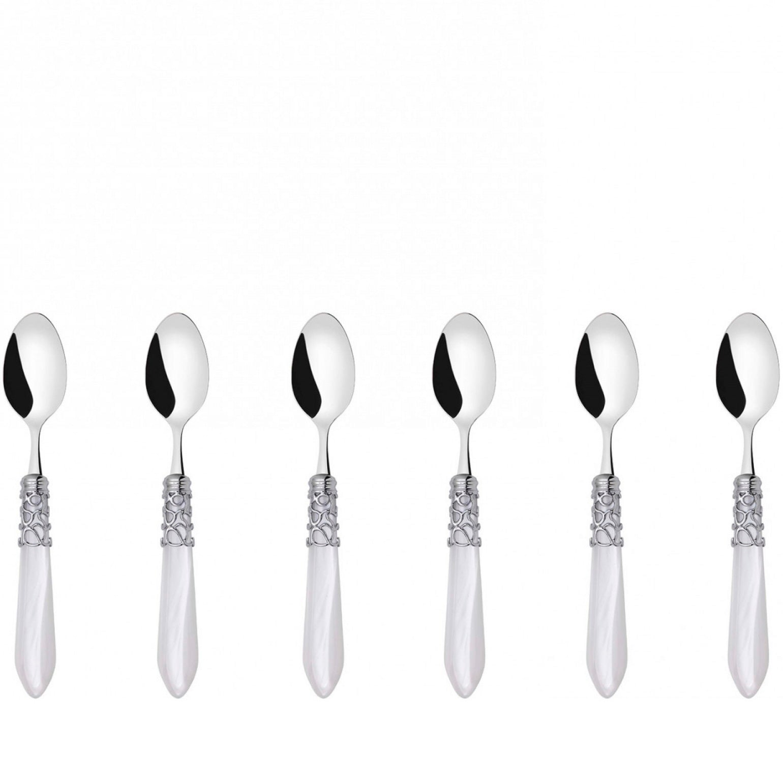 Melodia Brilliant 6 Piece Moka Spoon Set - White