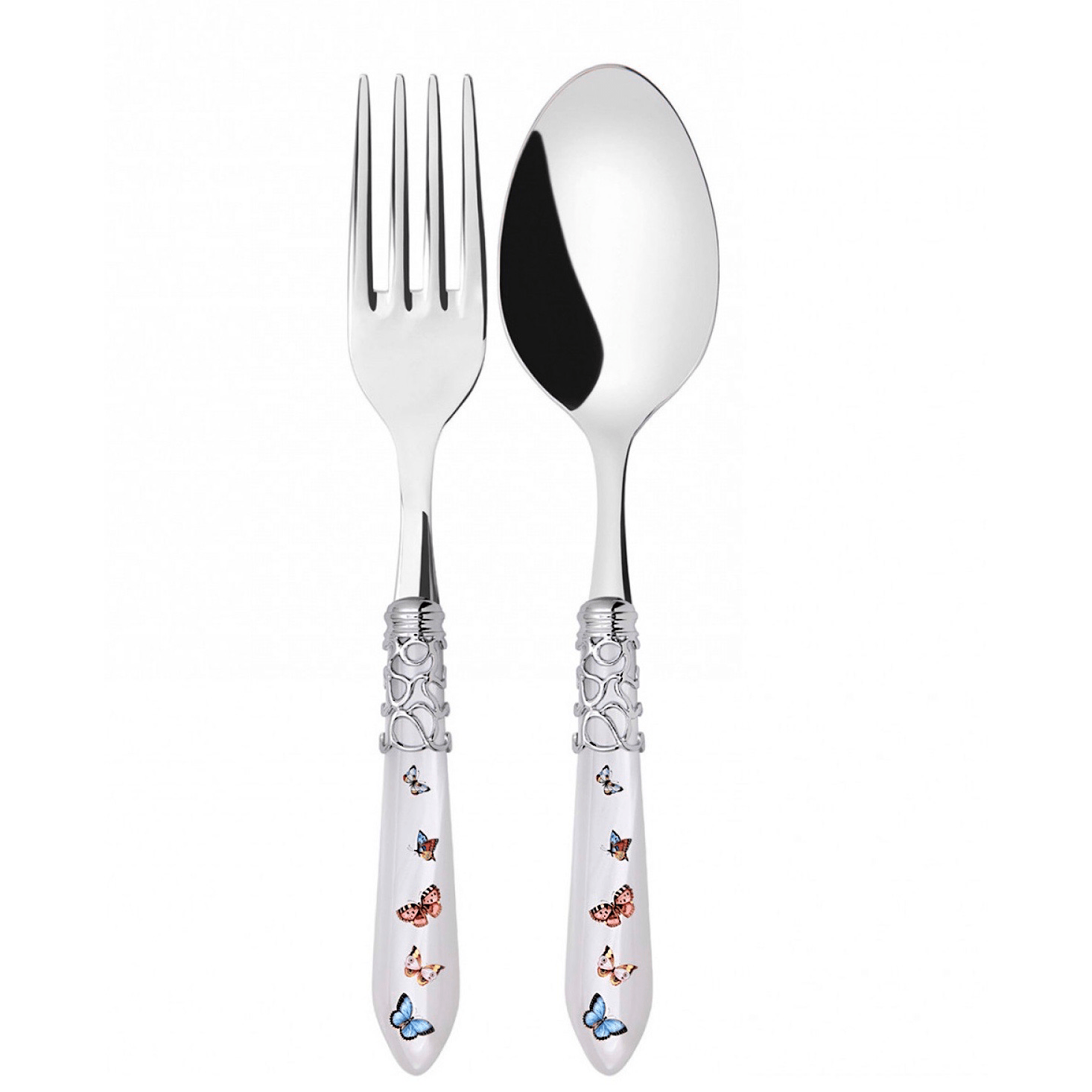 Melodia Butterflies 2 Piece Serving Set white-Casa Bugatti USA