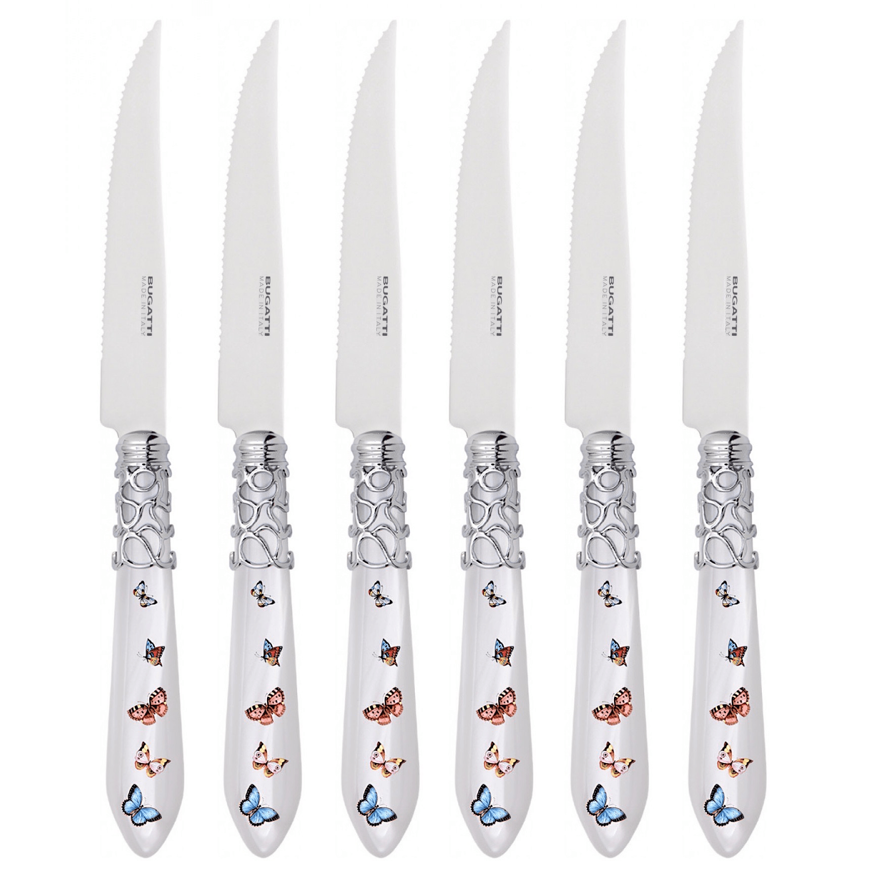 Melodia Butterflies Steak Knives Set white-Casa Bugatti USA