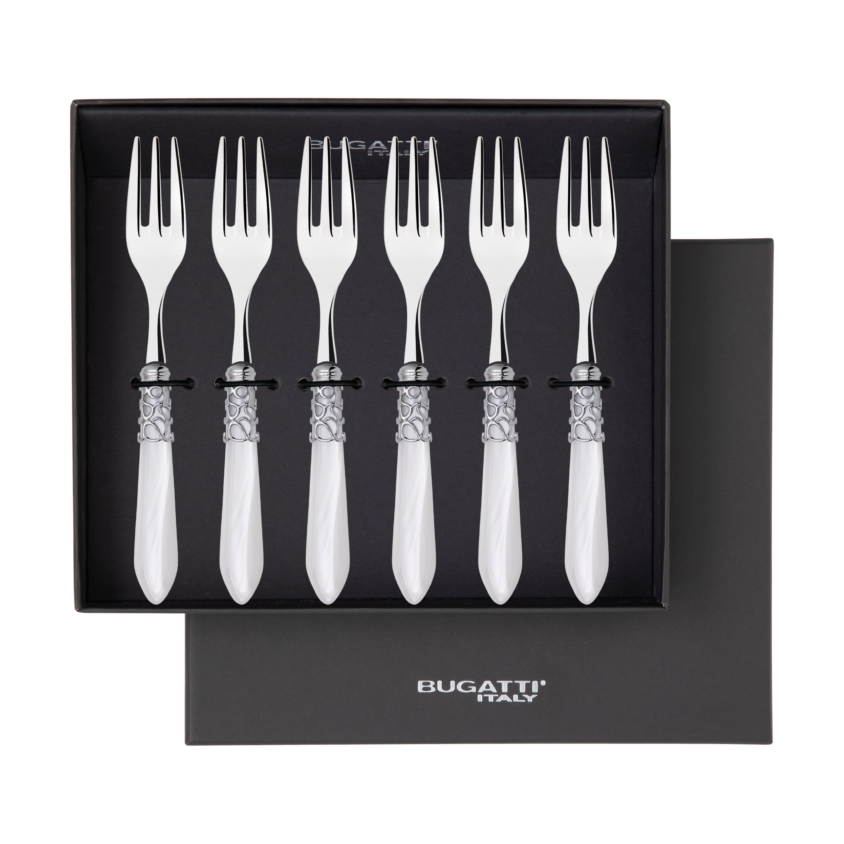 Melodia Brilliant Cake / Cocktail Forks Set - white