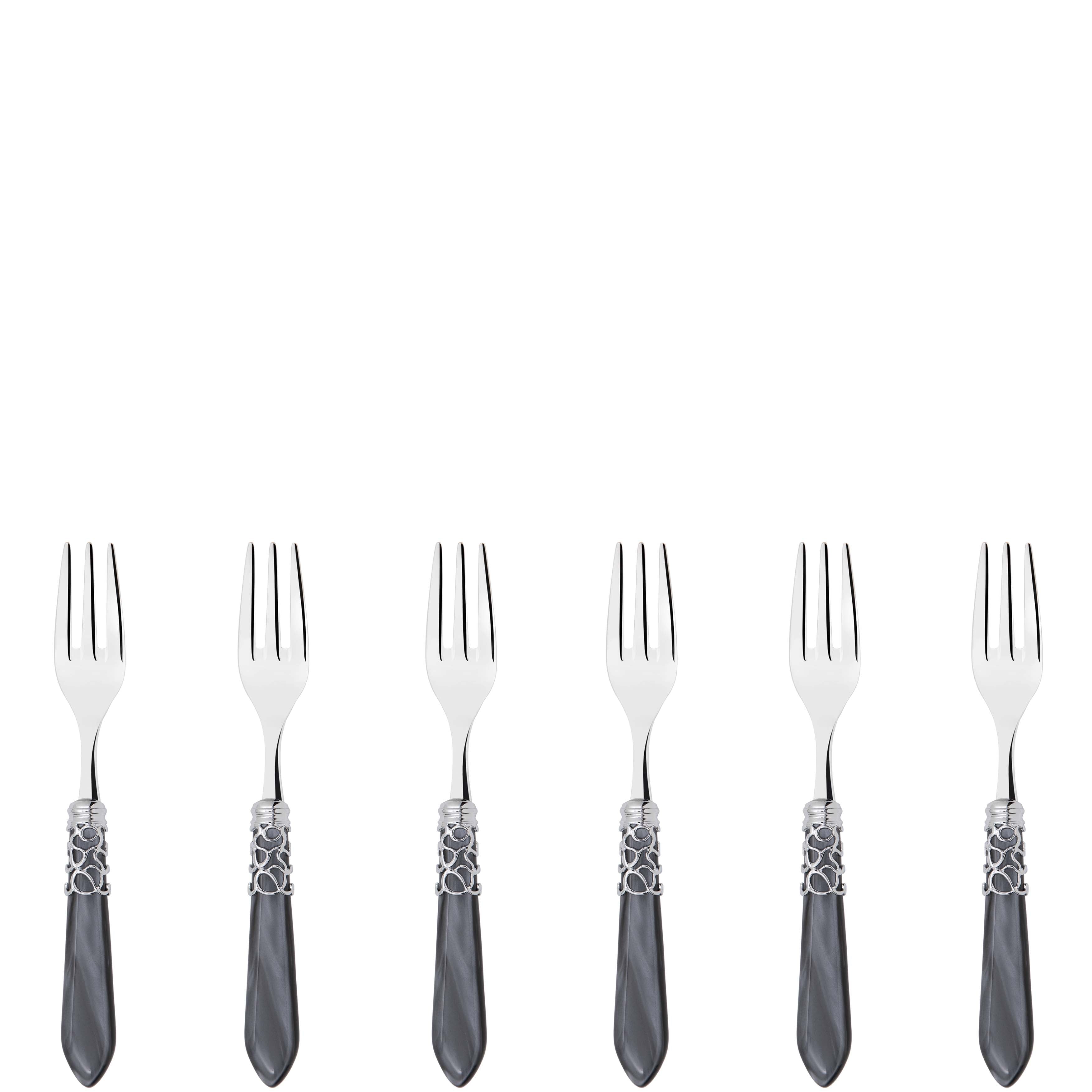 Melodia Brilliant Cocktail / Cake Fork Set in gift box - charcoal