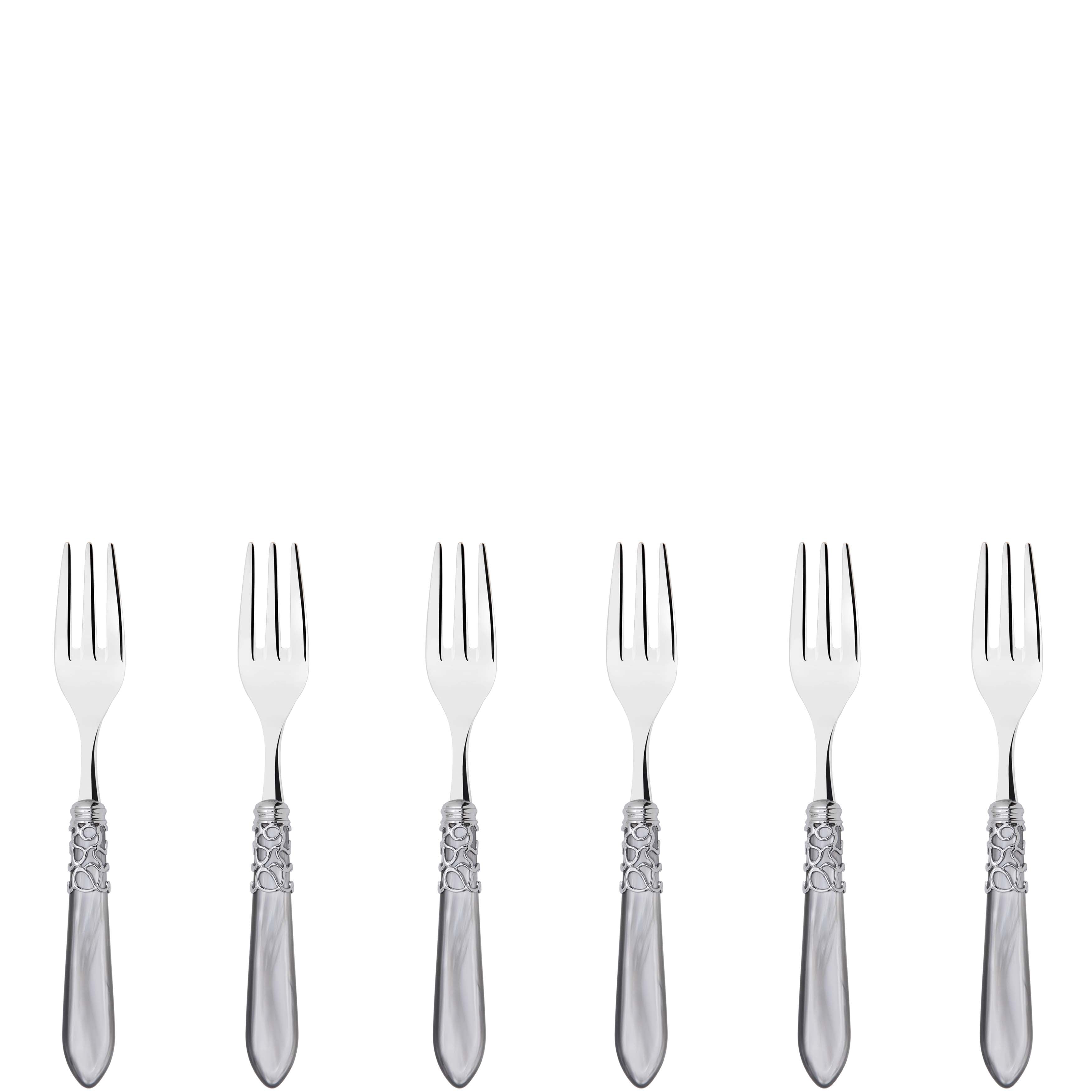 Melodia Brilliant Cocktail / Cake Fork Set in gift box - Gray-Casa Bugatti USA