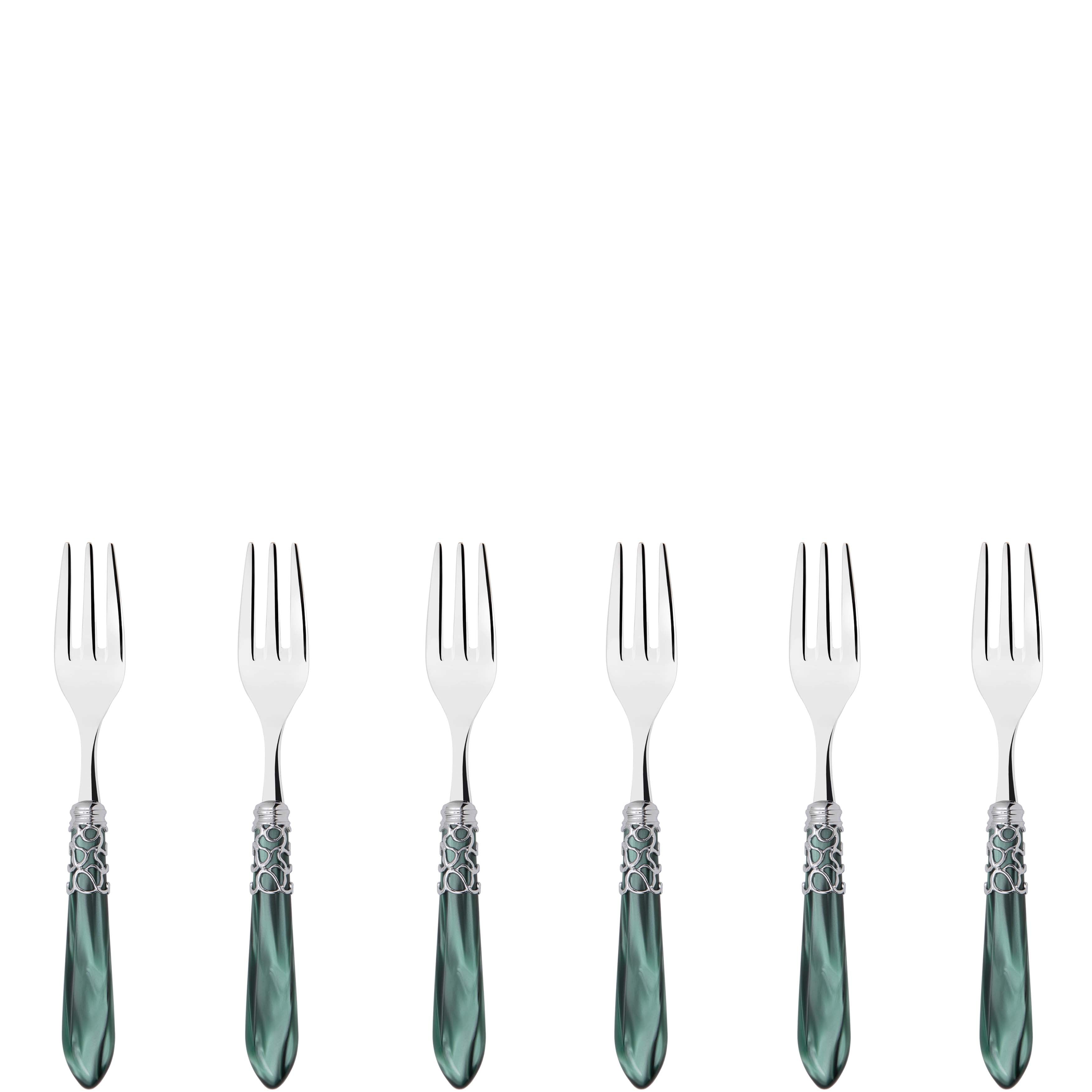 Melodia Brilliant Cocktail / Cake Fork Set in gift box - green