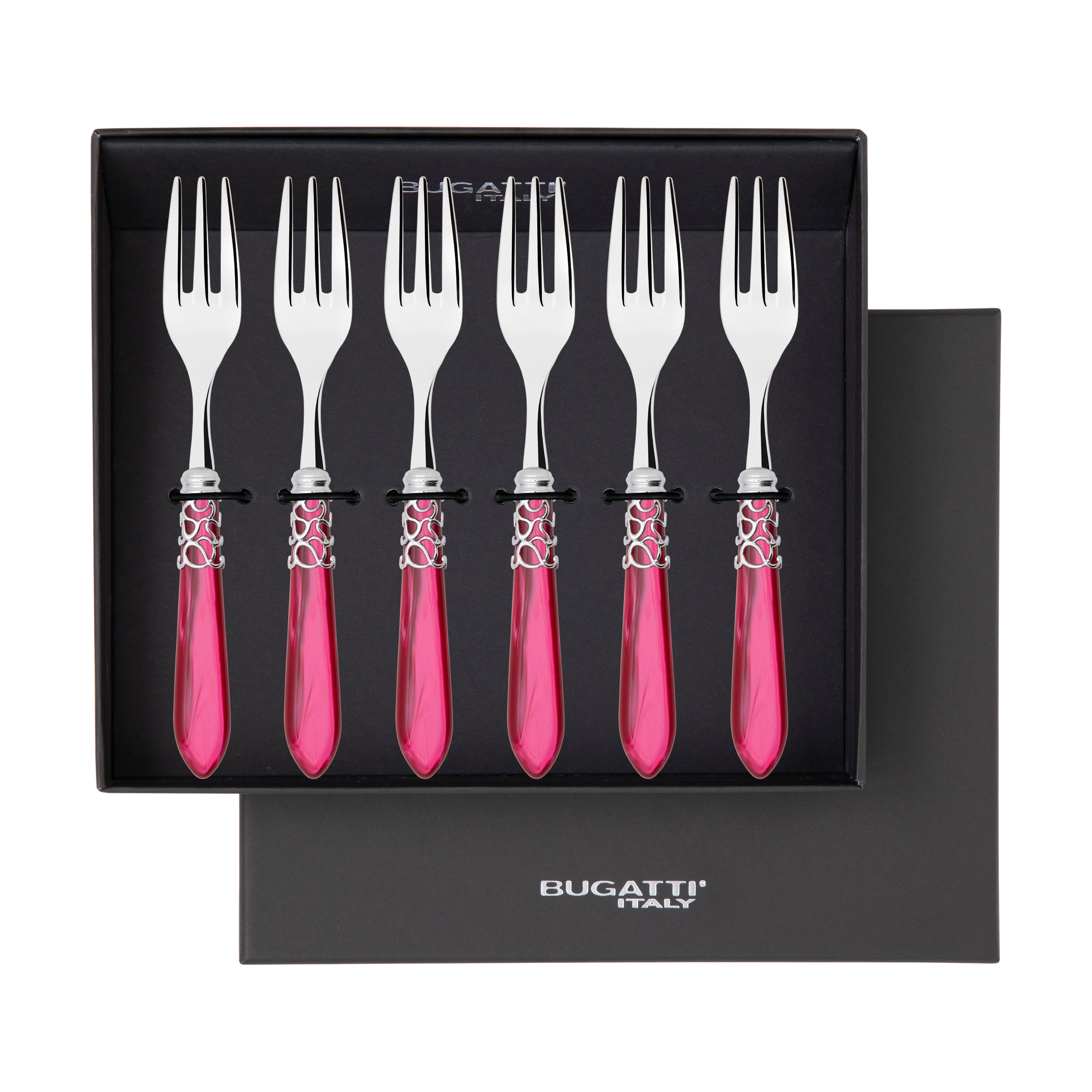 Melodia Brilliant Cocktail / Cake Fork Set in gift box - raspberry