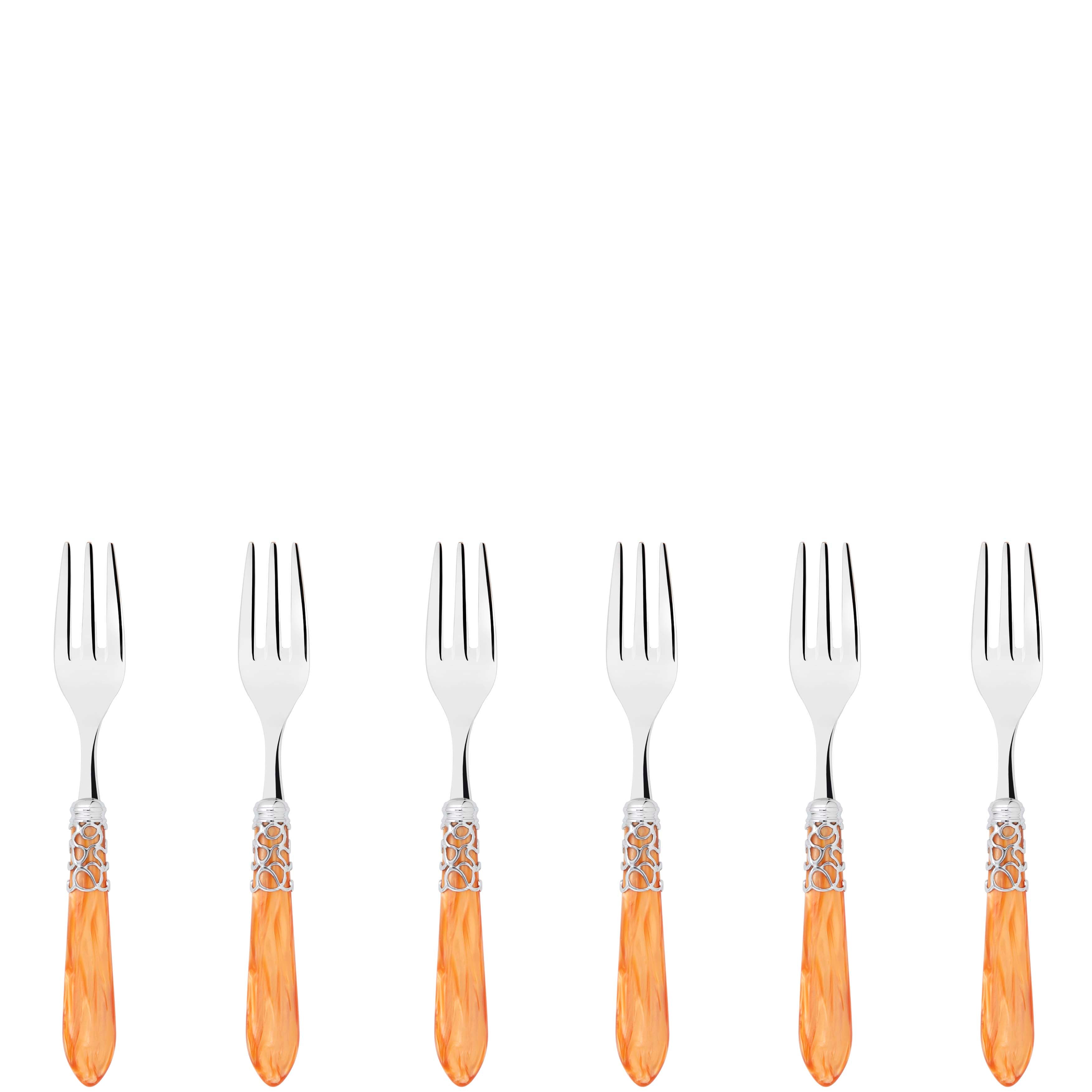 Melodia Brilliant Cocktail / Cake Fork Set in gift box - tangerine