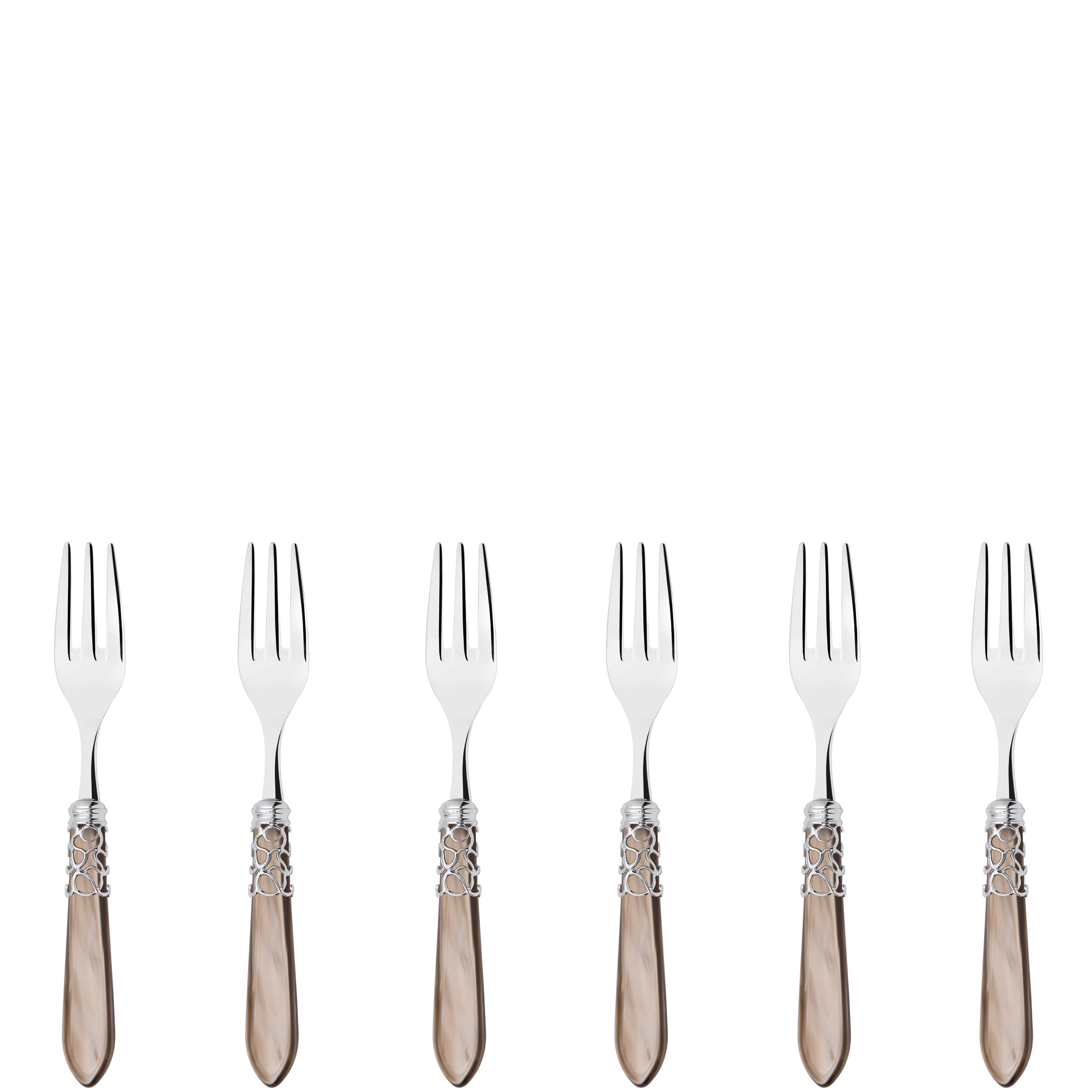Melodia Brilliant Cocktail / Cake Fork Set in gift box - taupe