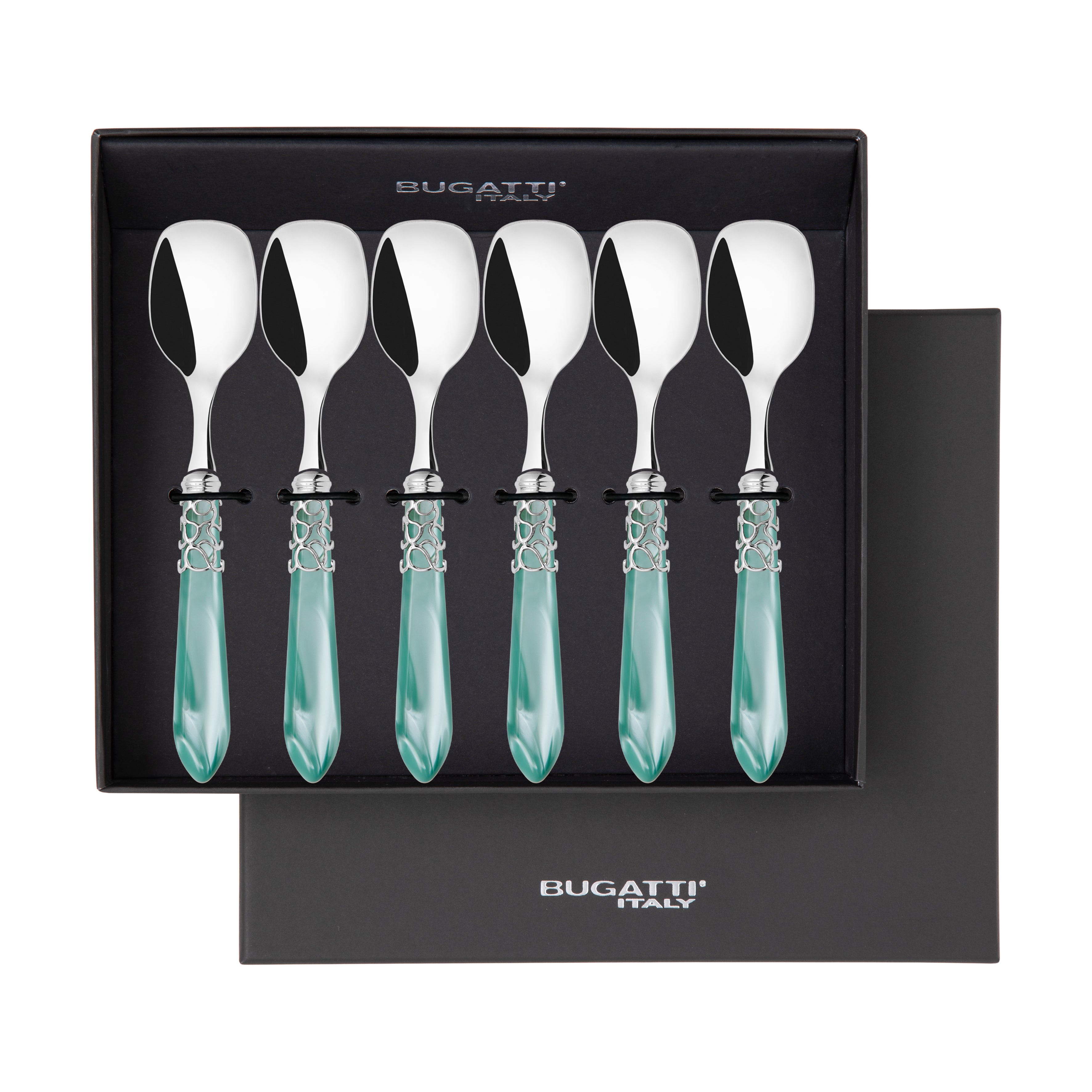 Melodia Brilliant Ice Cream Spoons Set in gift box - aqua