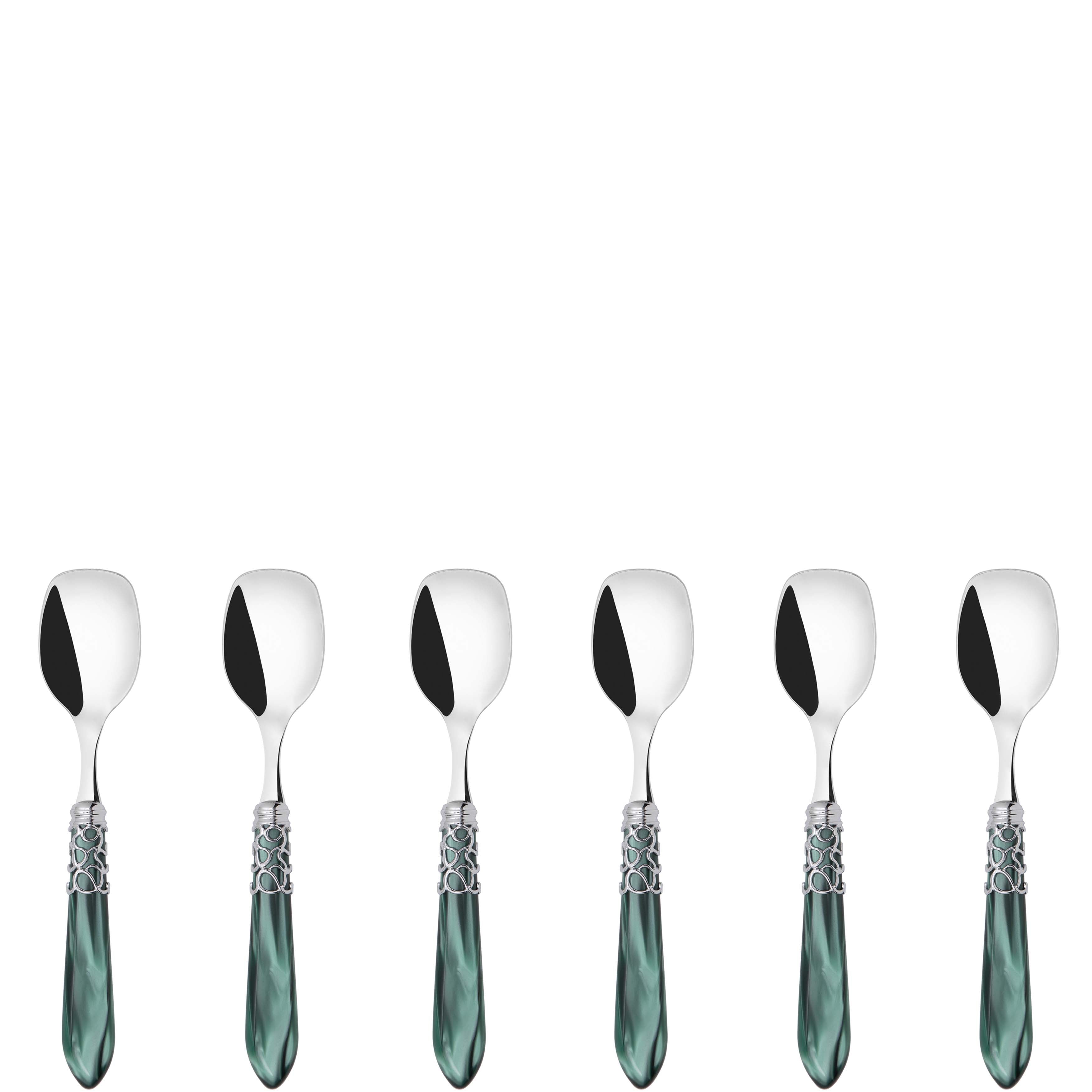 Melodia Brilliant Ice Cream Spoons Set in gift box - green