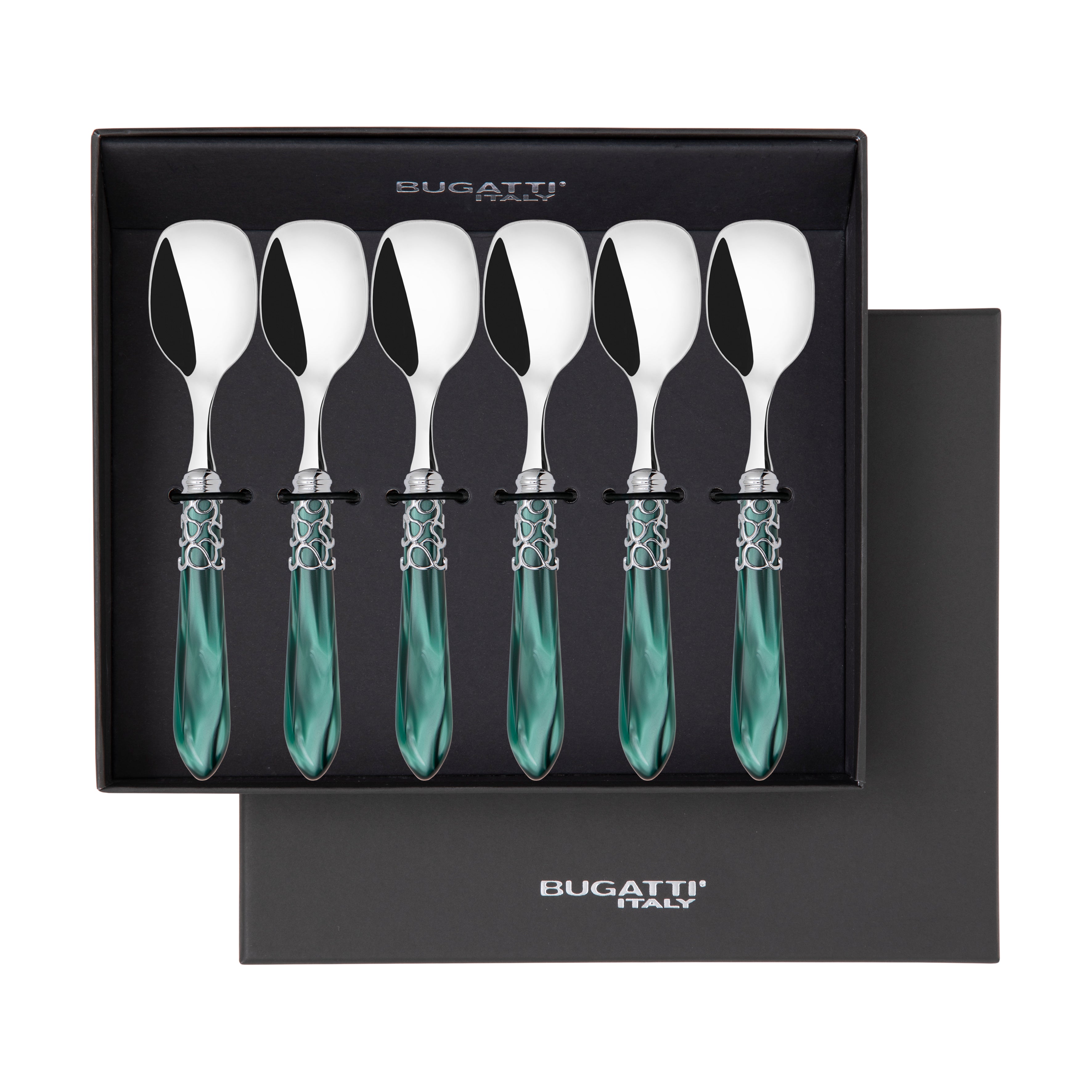 Melodia Brilliant Ice Cream Spoons Set in gift box - green