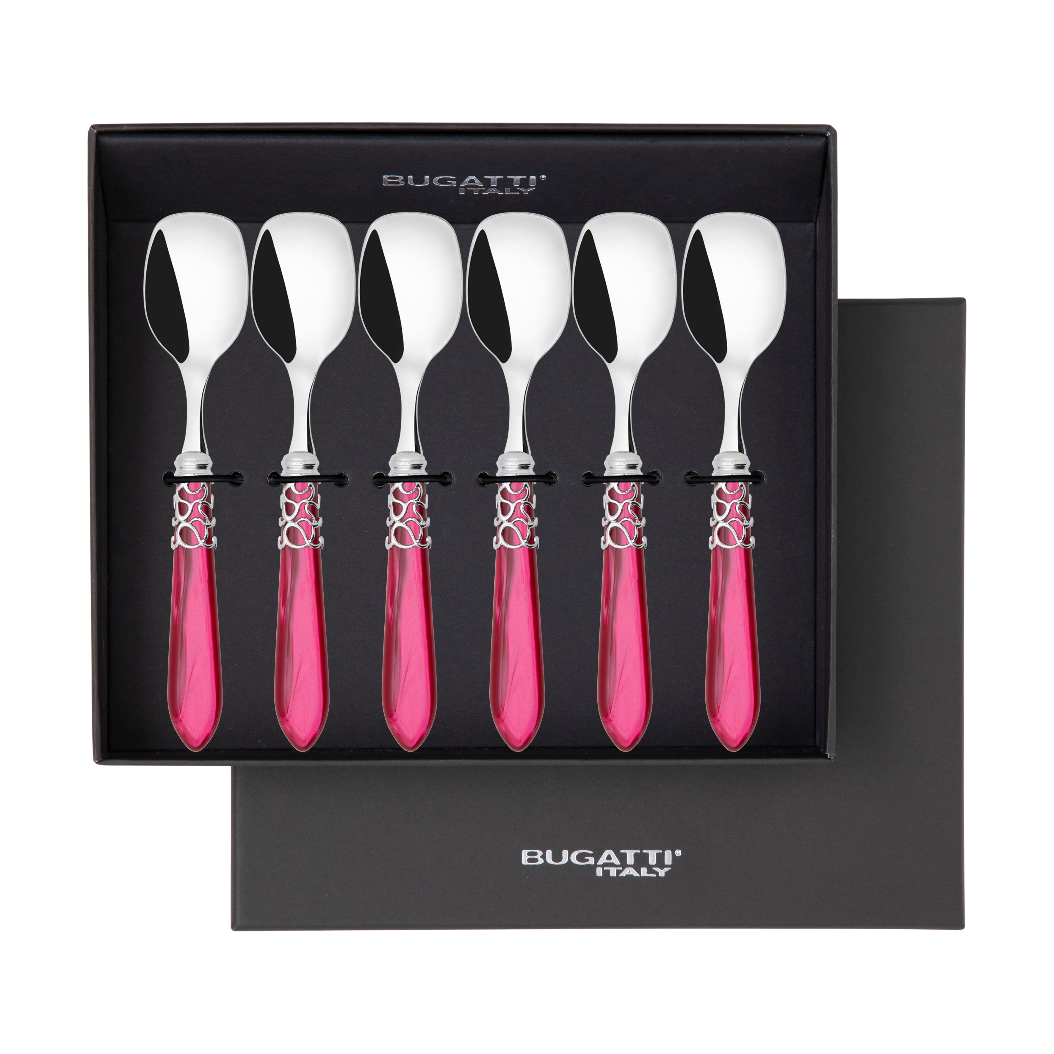 Melodia Brilliant Ice Cream Spoons Set in gift box - raspberry