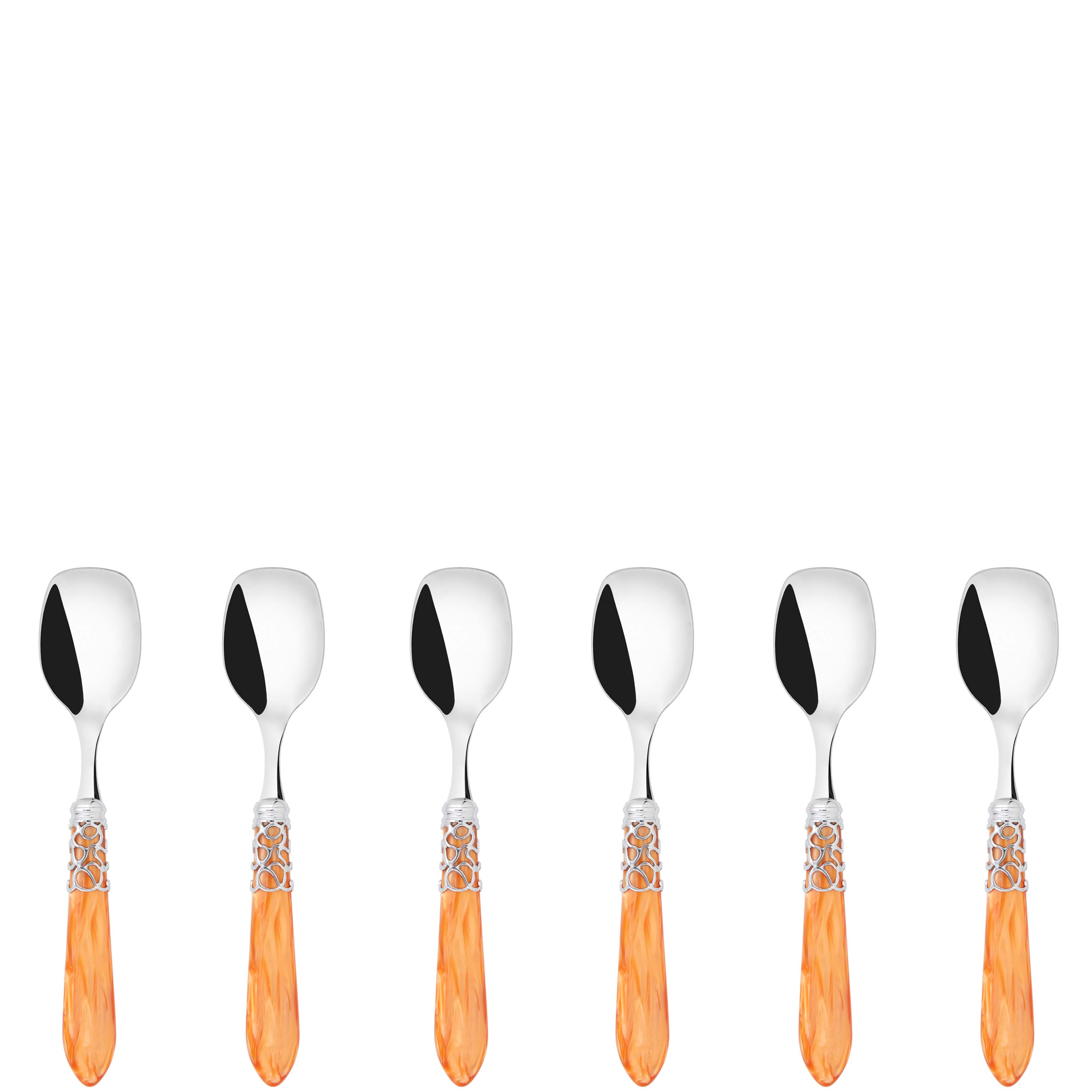 Melodia Brilliant Ice Cream Spoons Set in gift box - tangerine