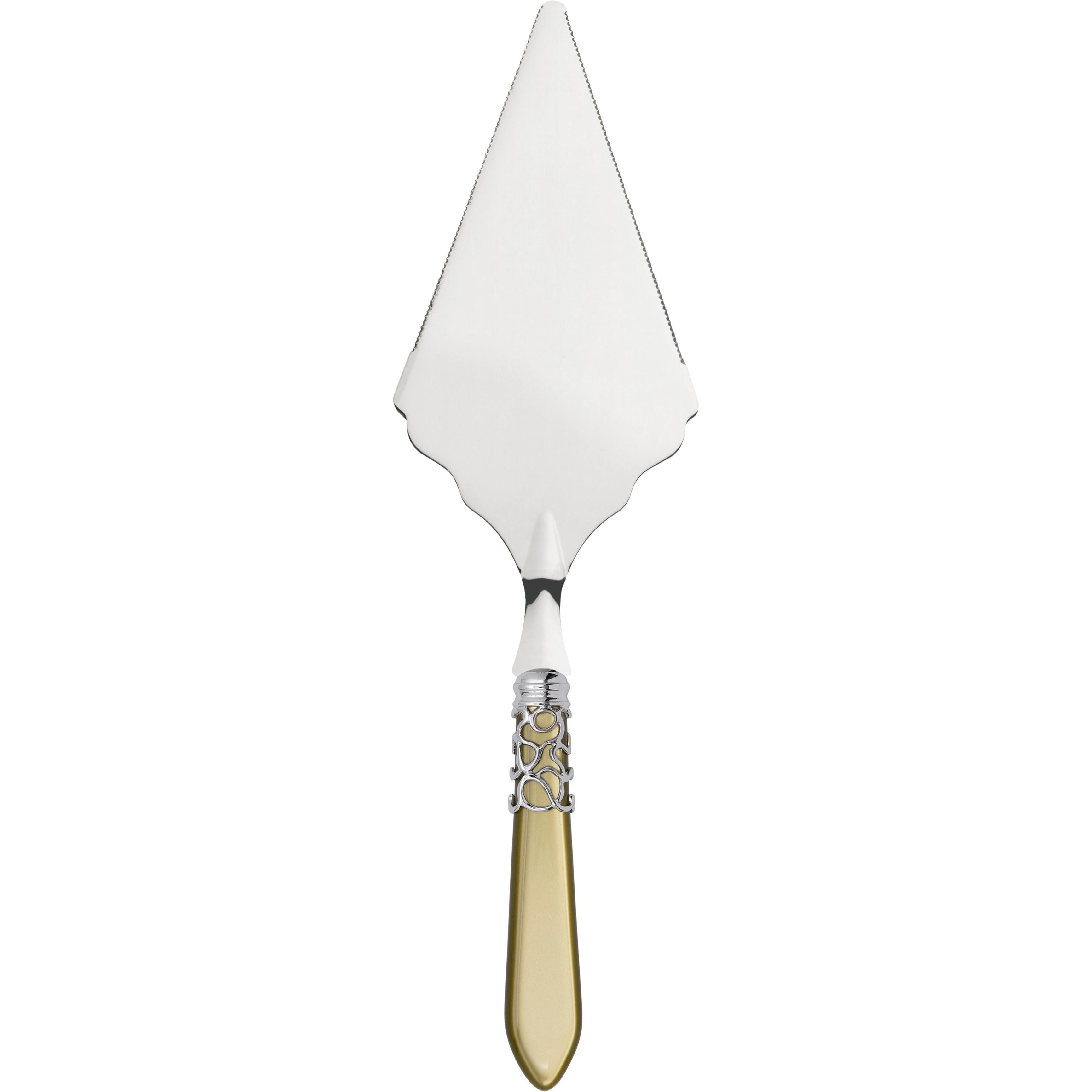 Melodia Brilliant Large Cake Server Serrated - chartreuse green