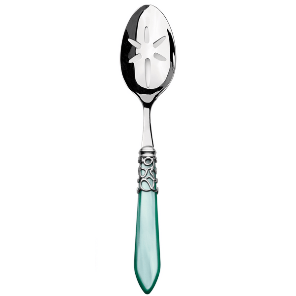 Melodia Brilliant Slotted Serving Spoon - Aqua