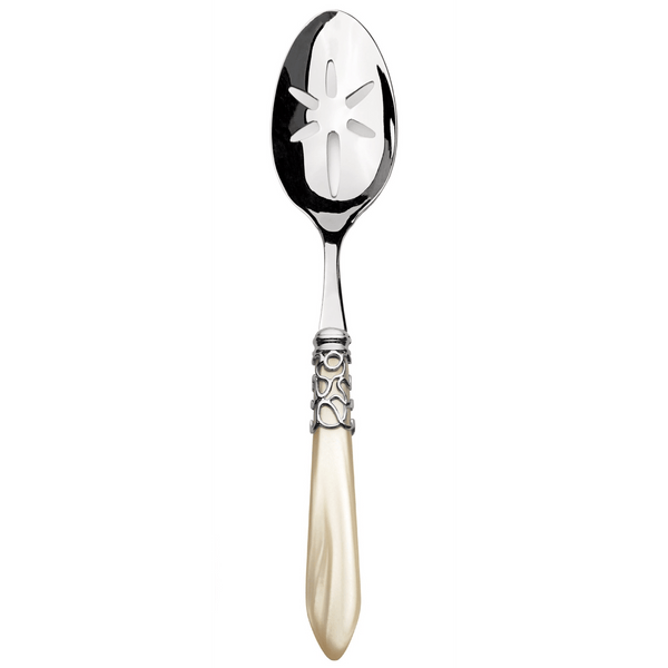 Melodia Brilliant Slotted Serving Spoon - Ivory