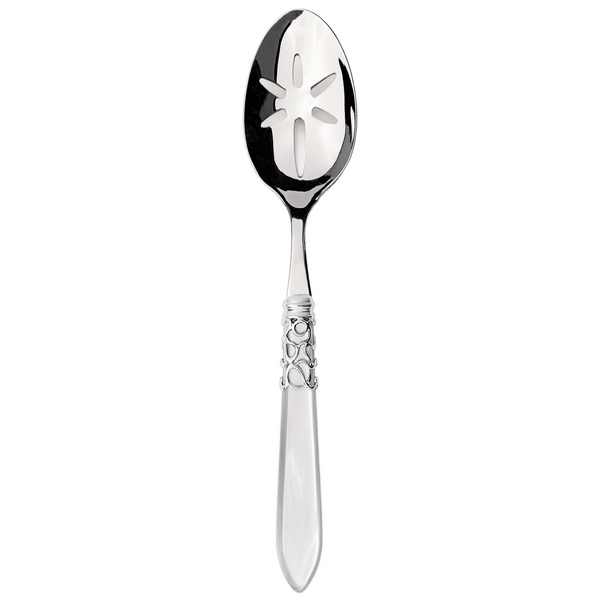 Melodia Brilliant Slotted Serving Spoon - White