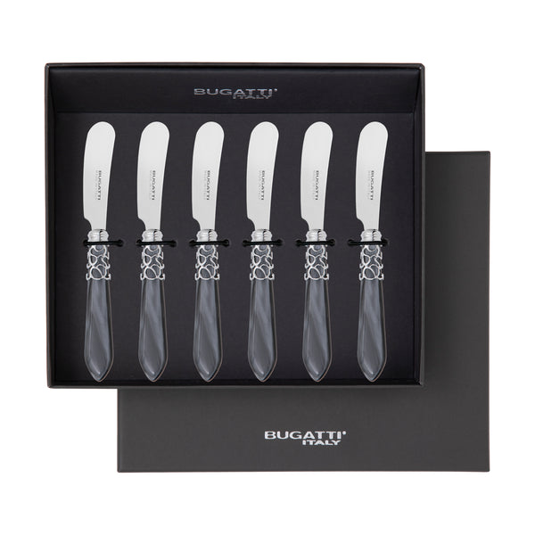 Melodia Brilliant Spreader / Butter Knife Set - Charcoal