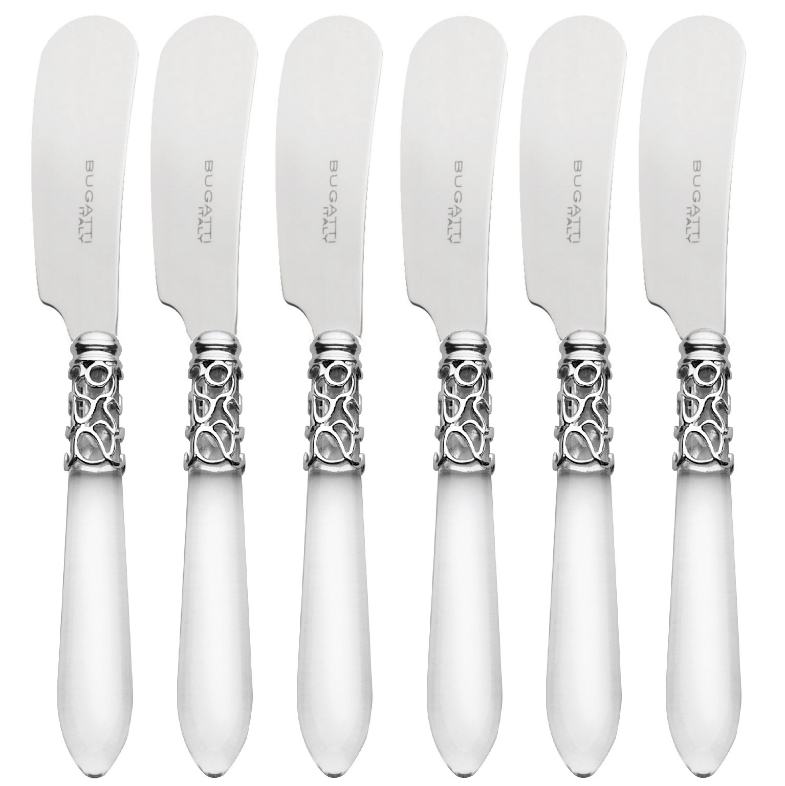 Melodia Brilliant Spreader / Butter Knife Set - Clear-Casa Bugatti USA