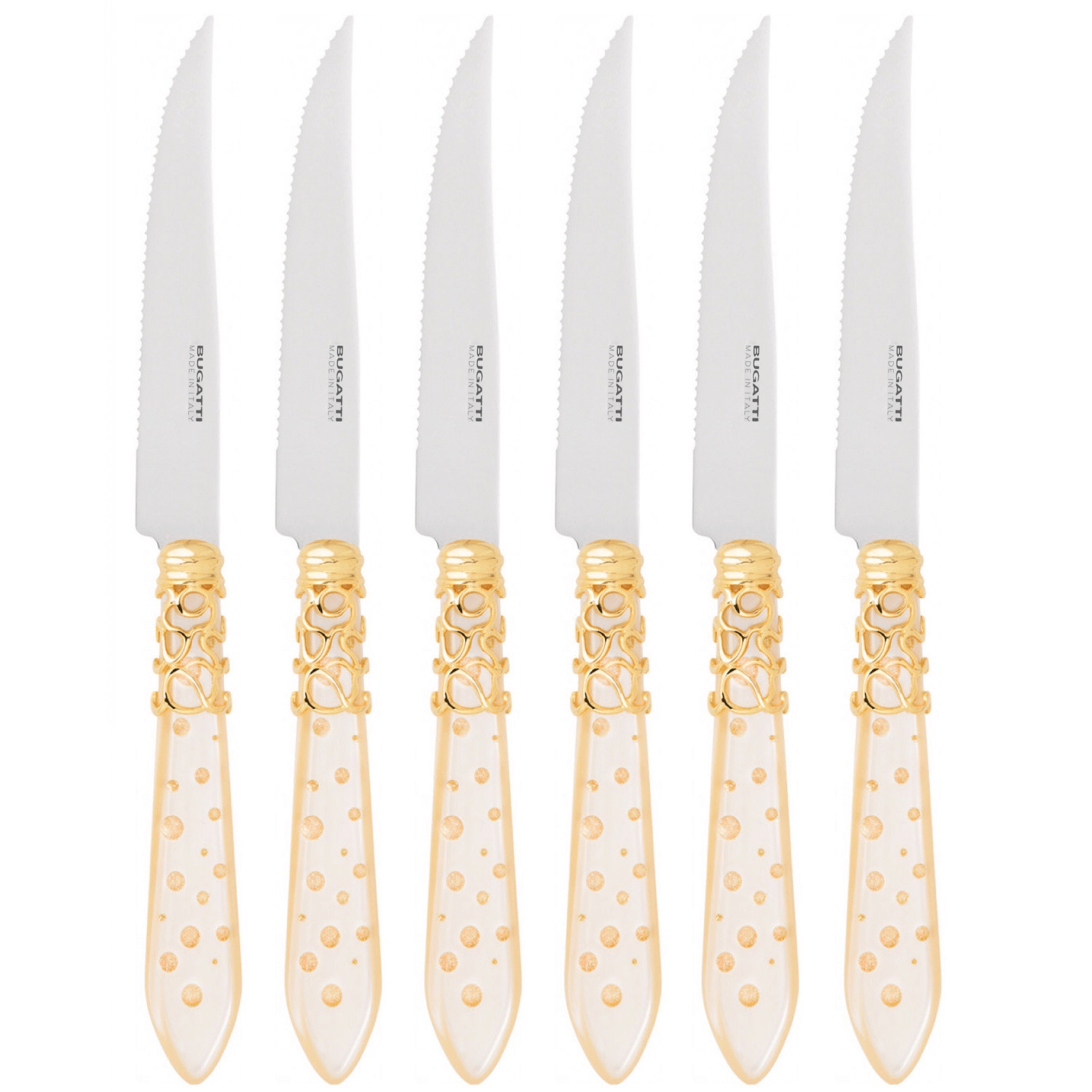 Melodia Galleria Gold ring Steak Knives Set ivory-Casa Bugatti USA