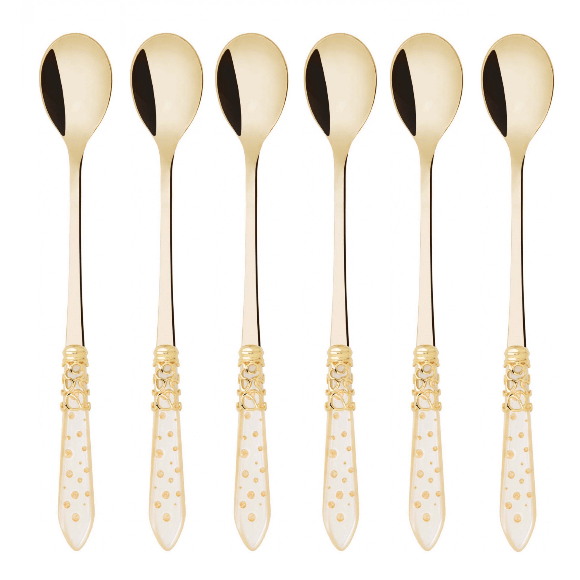 Melodia Galleria Gold PVD Ice Tea Spoons Set ivory-Casa Bugatti USA